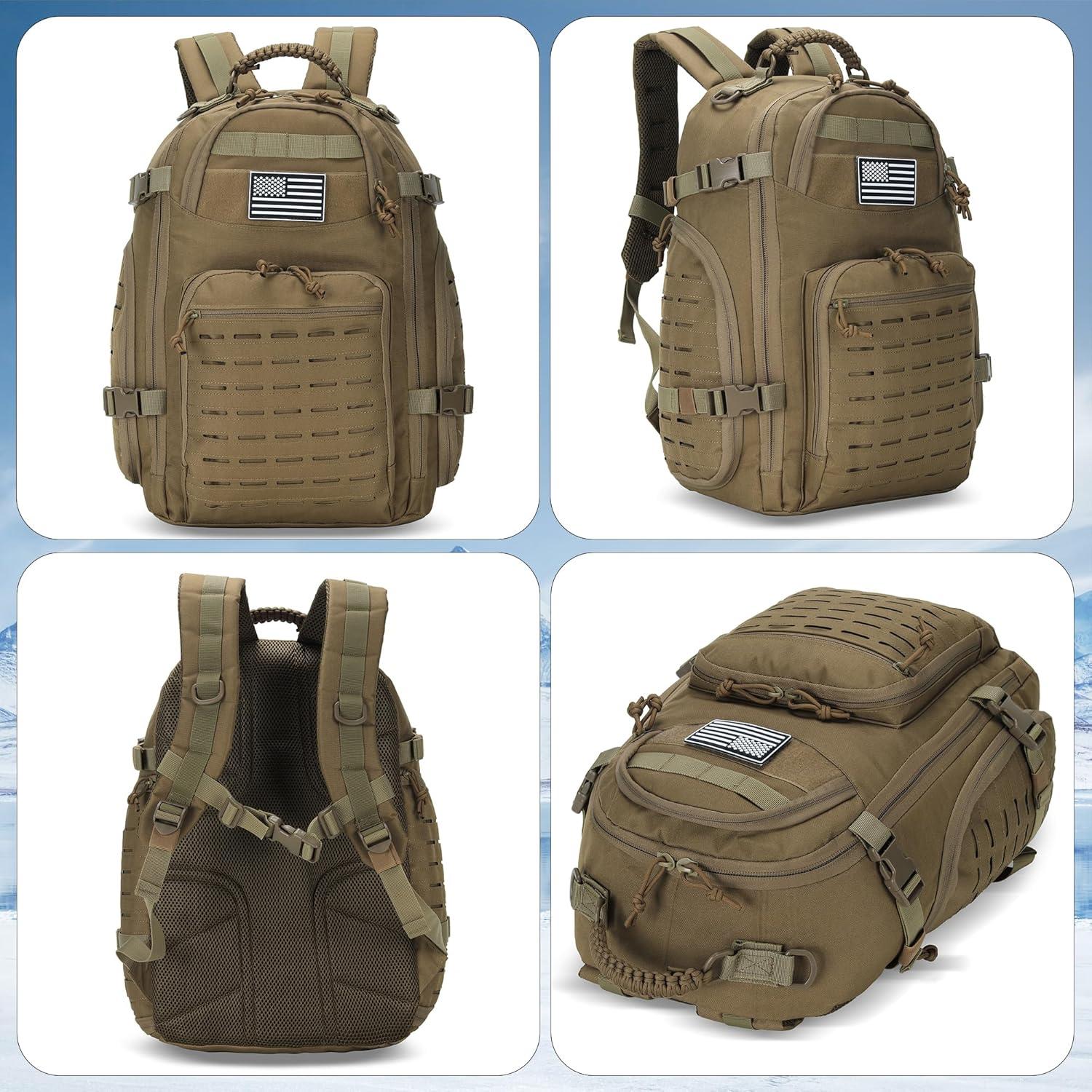 Mochila de Senderismo 30L Unisex Caqui - Oxford 900D