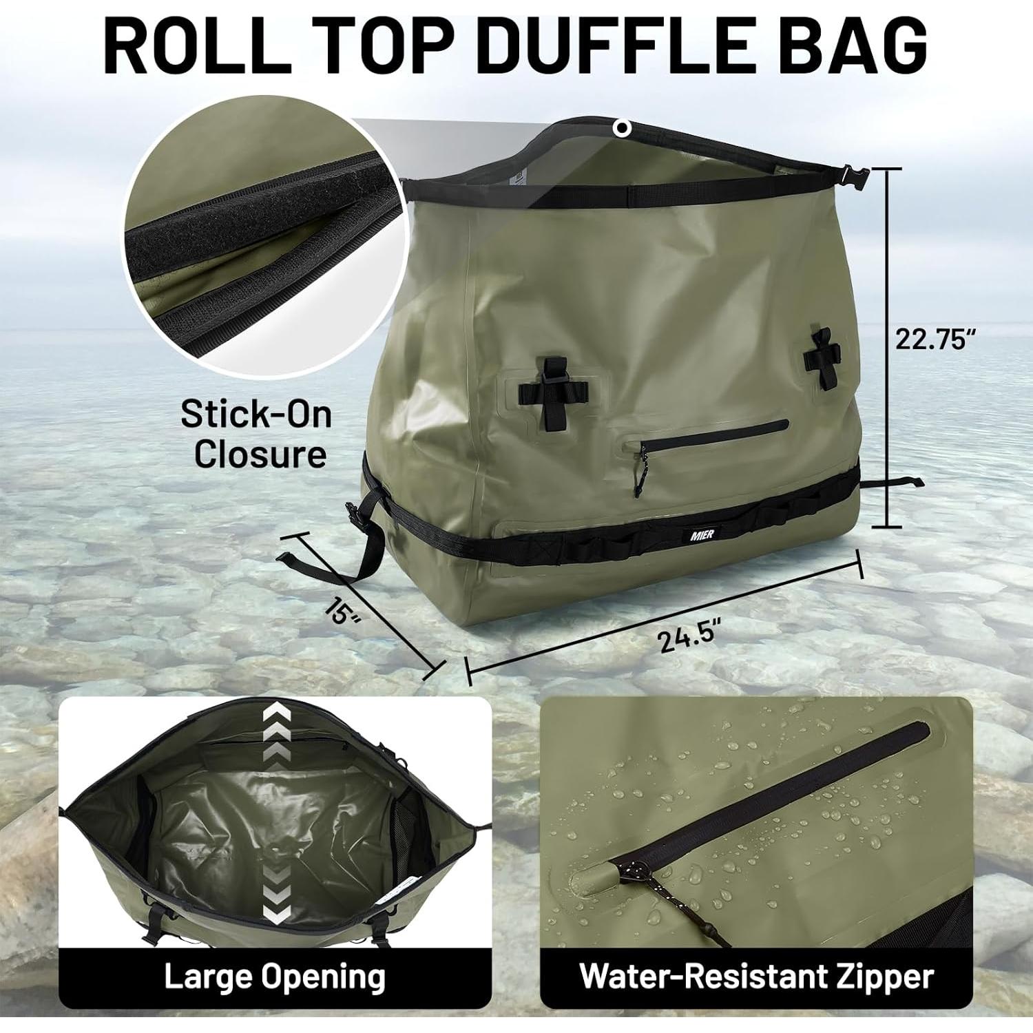 Bolsa de Deporte Impermeable MIER 60L Verde Militar