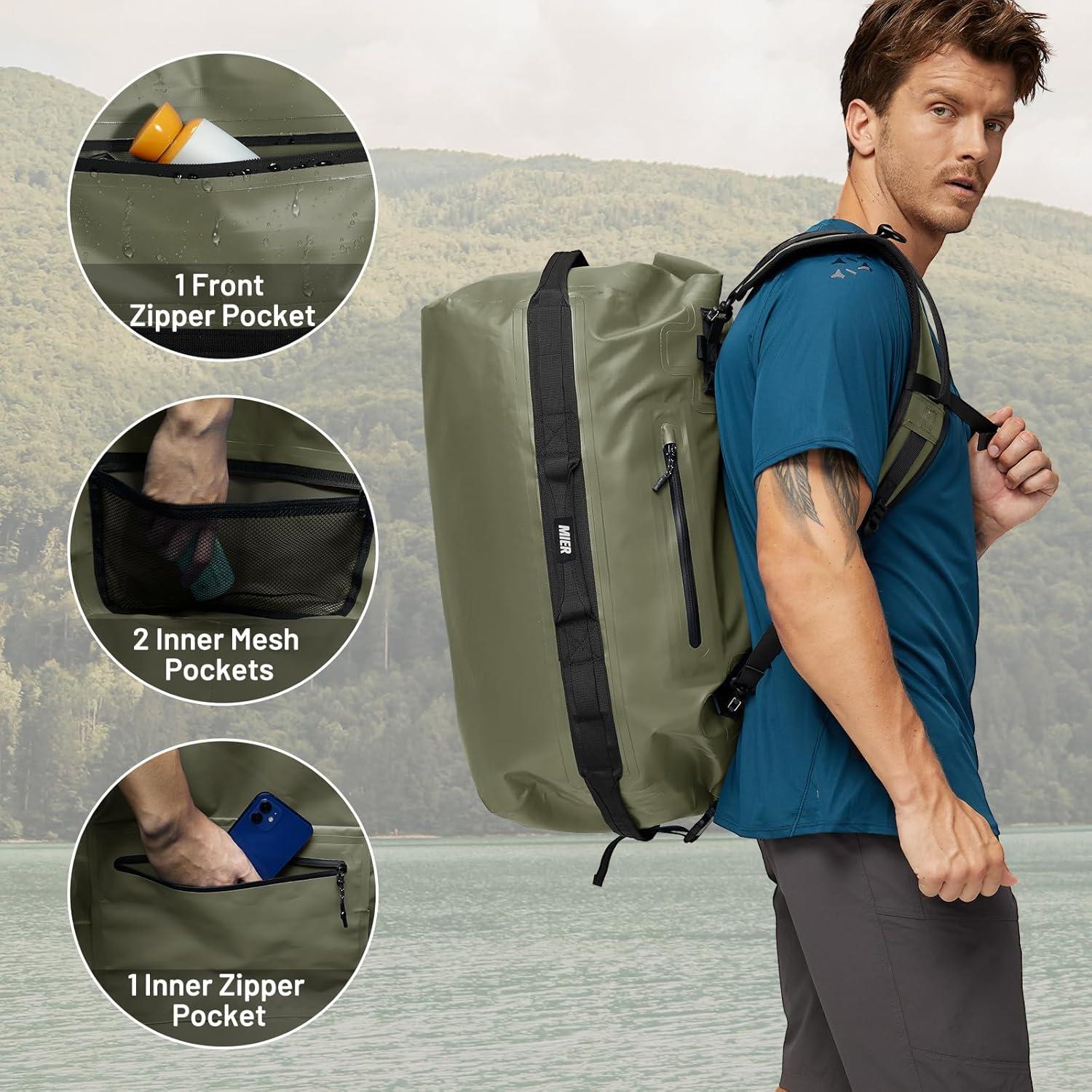 Bolsa de Deporte Impermeable MIER 60L Verde Militar