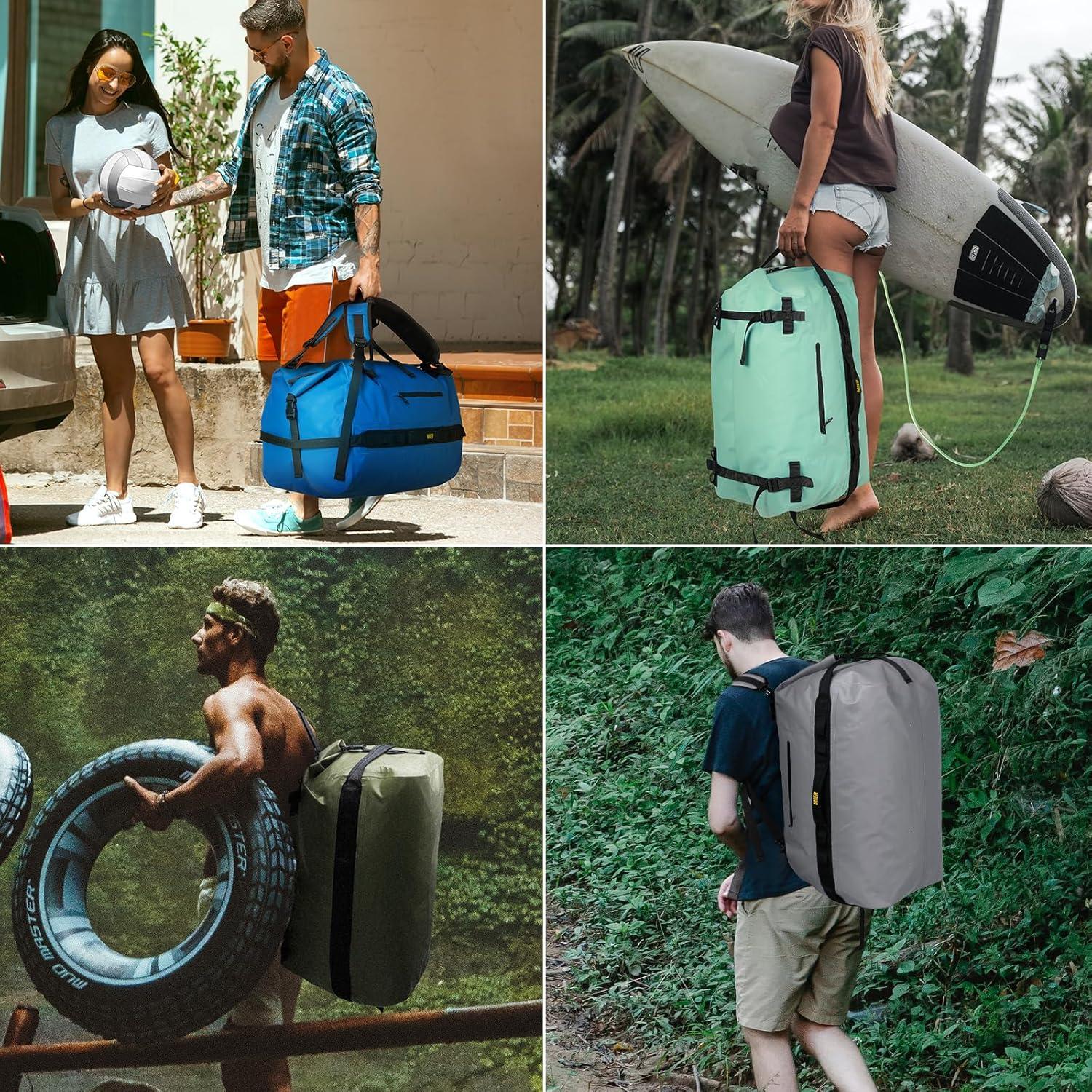 Bolsa de Deporte Impermeable MIER 60L Verde Militar