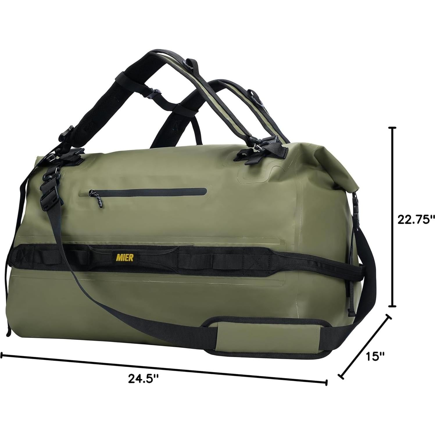 Bolsa de Deporte Impermeable MIER 60L Verde Militar
