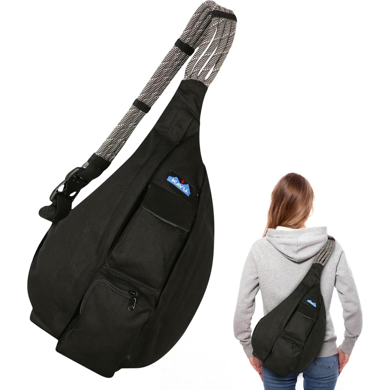 KAVU Original Rope Bag Sling Pack with Adjustable Rope Shoulder Strap