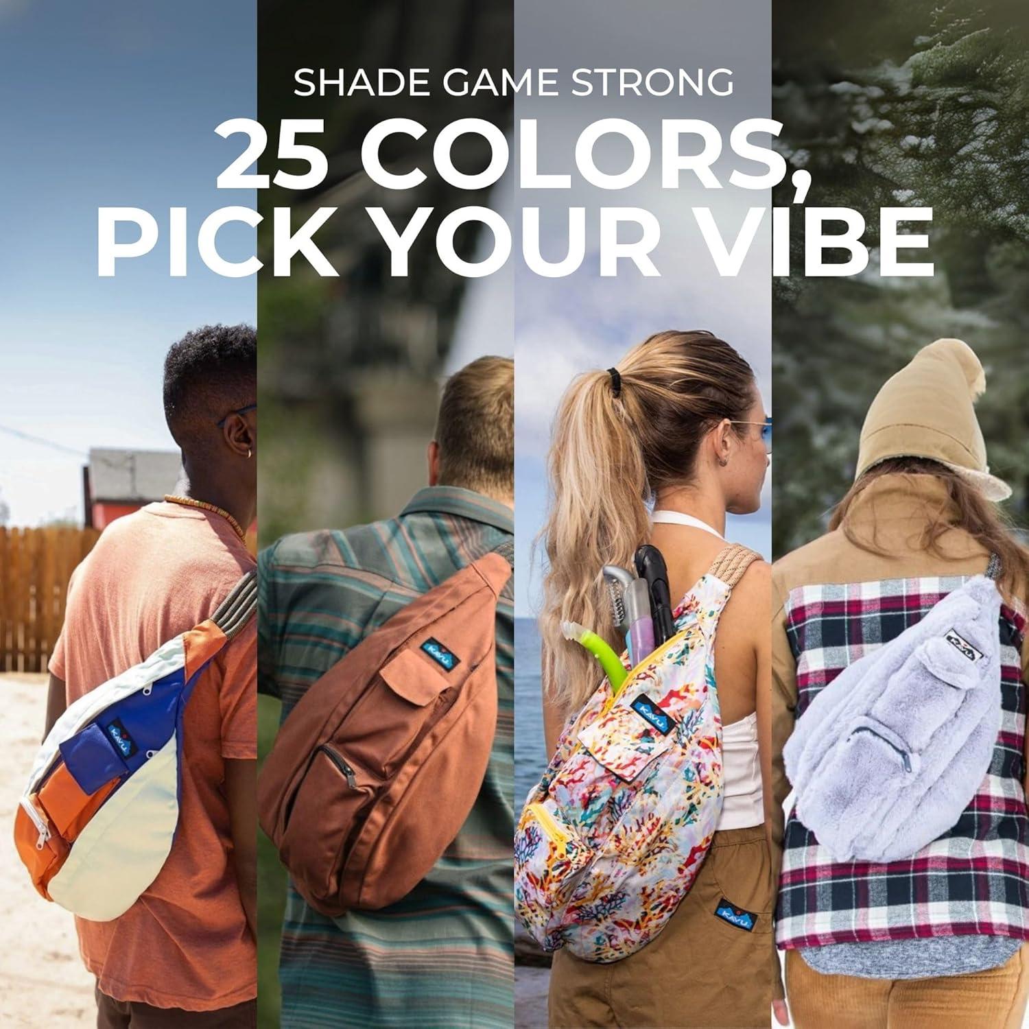 KAVU Original Rope Bag Sling Pack with Adjustable Rope Shoulder Strap