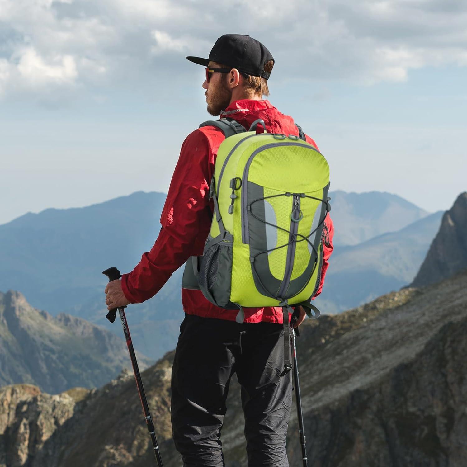 Mochila de Senderismo 30L NPJGKY Impermeable Verde