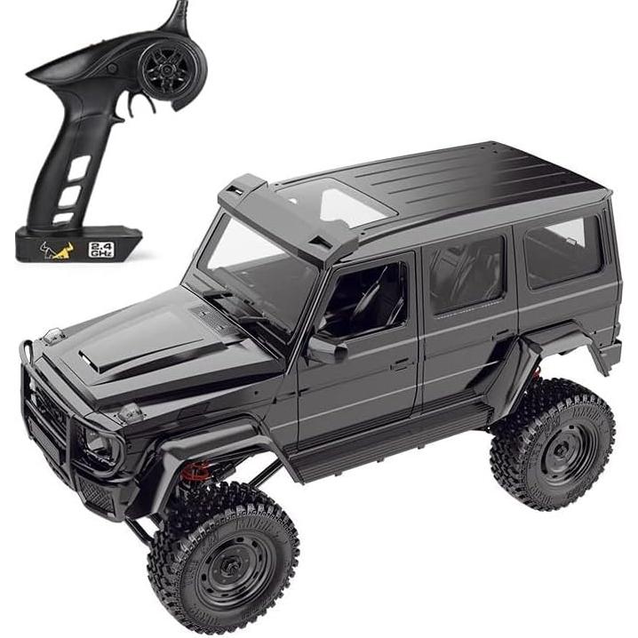 R/C MN-86 4WD 1/12 2.4G Monster Truck Remote Control G500 RC Car Rock Crawler Climbing Off Road Truck w/Headlight RTR Vehicle Models for Kids and Adults - Black