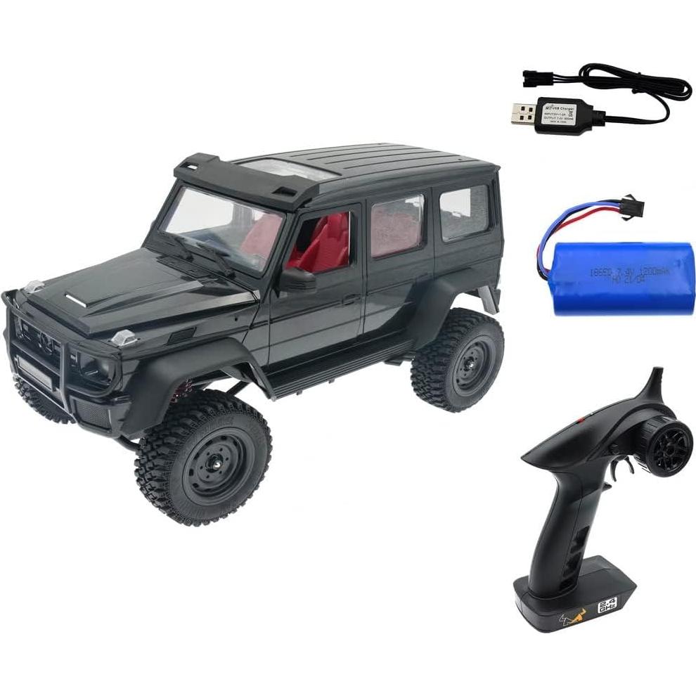 R/C MN-86 4WD 1/12 2.4G Monster Truck Remote Control G500 RC Car Rock Crawler Climbing Off Road Truck w/Headlight RTR Vehicle Models for Kids and Adults - Black