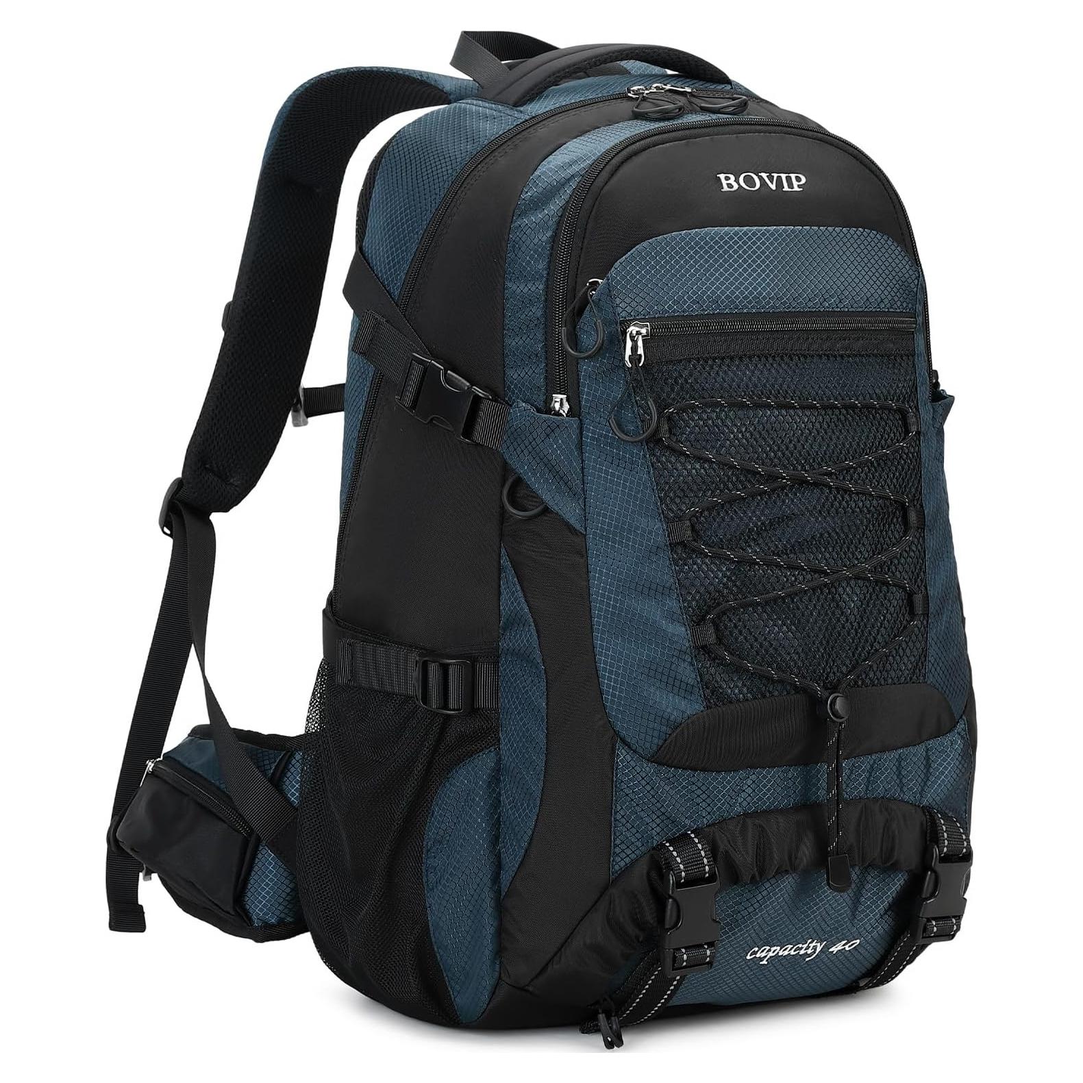 Mochila de Senderismo BOVIP 40L Impermeable Unisex Azul