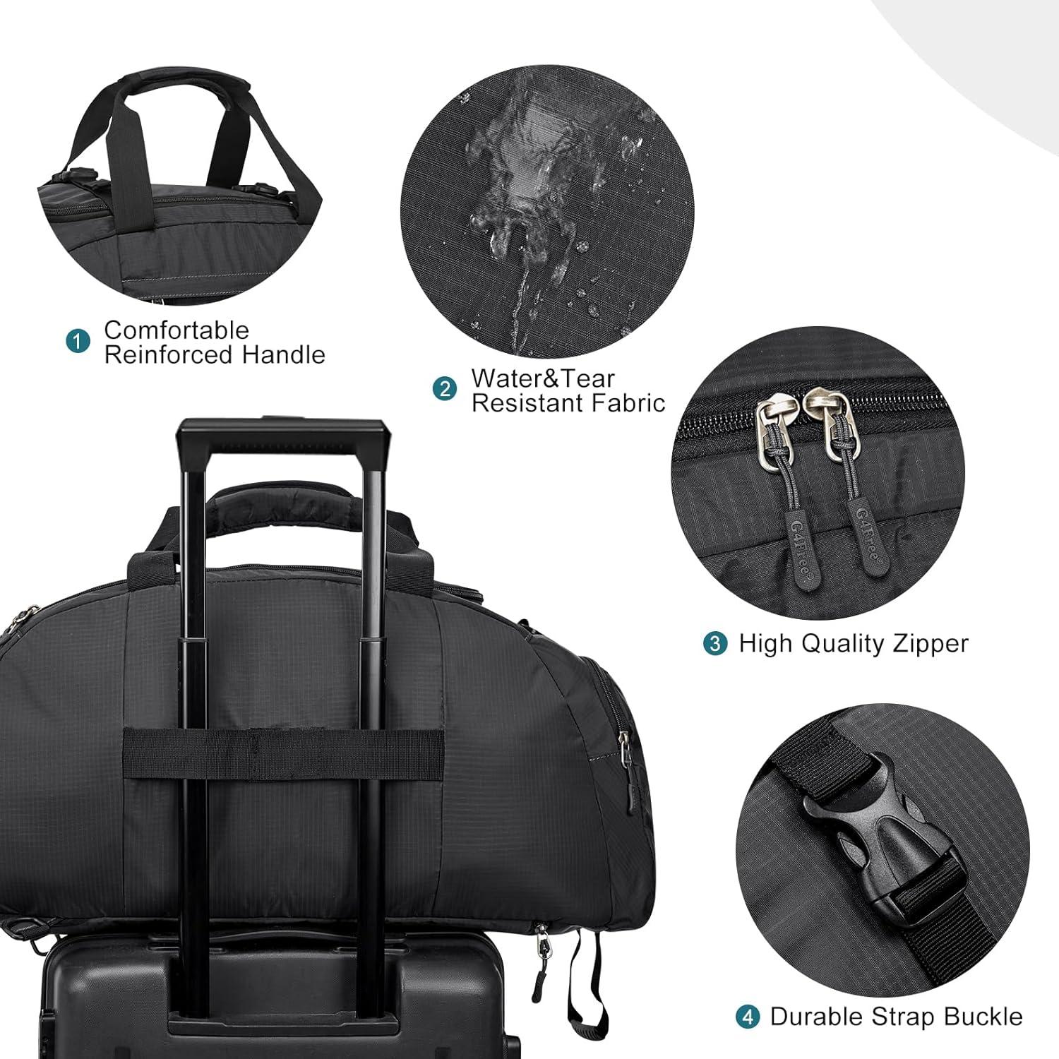 Mochila Duffle 40L G4Free para Gimnasio y Viaje Unisex