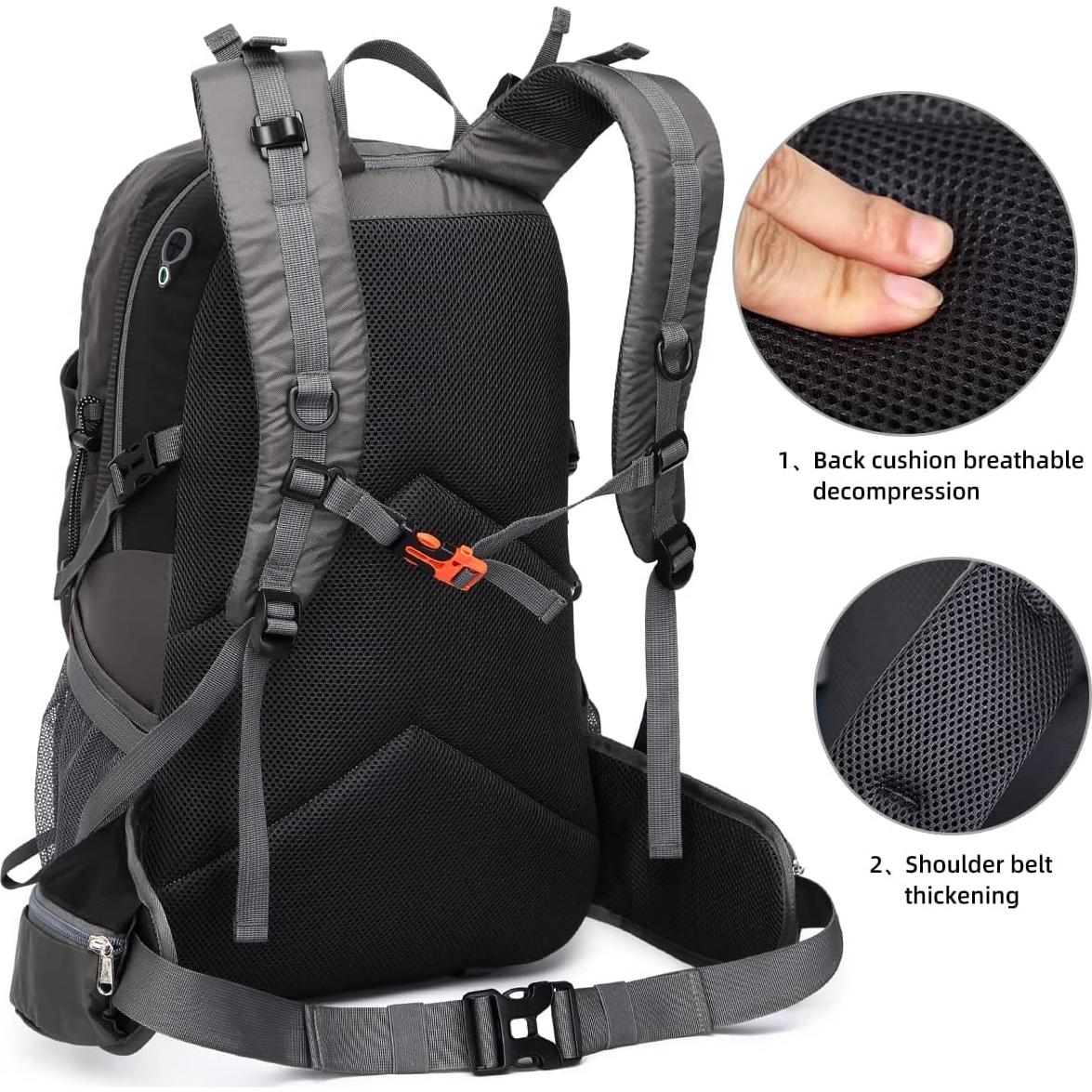 Mochila de Senderismo 40L Impermeable Unisex con Funda