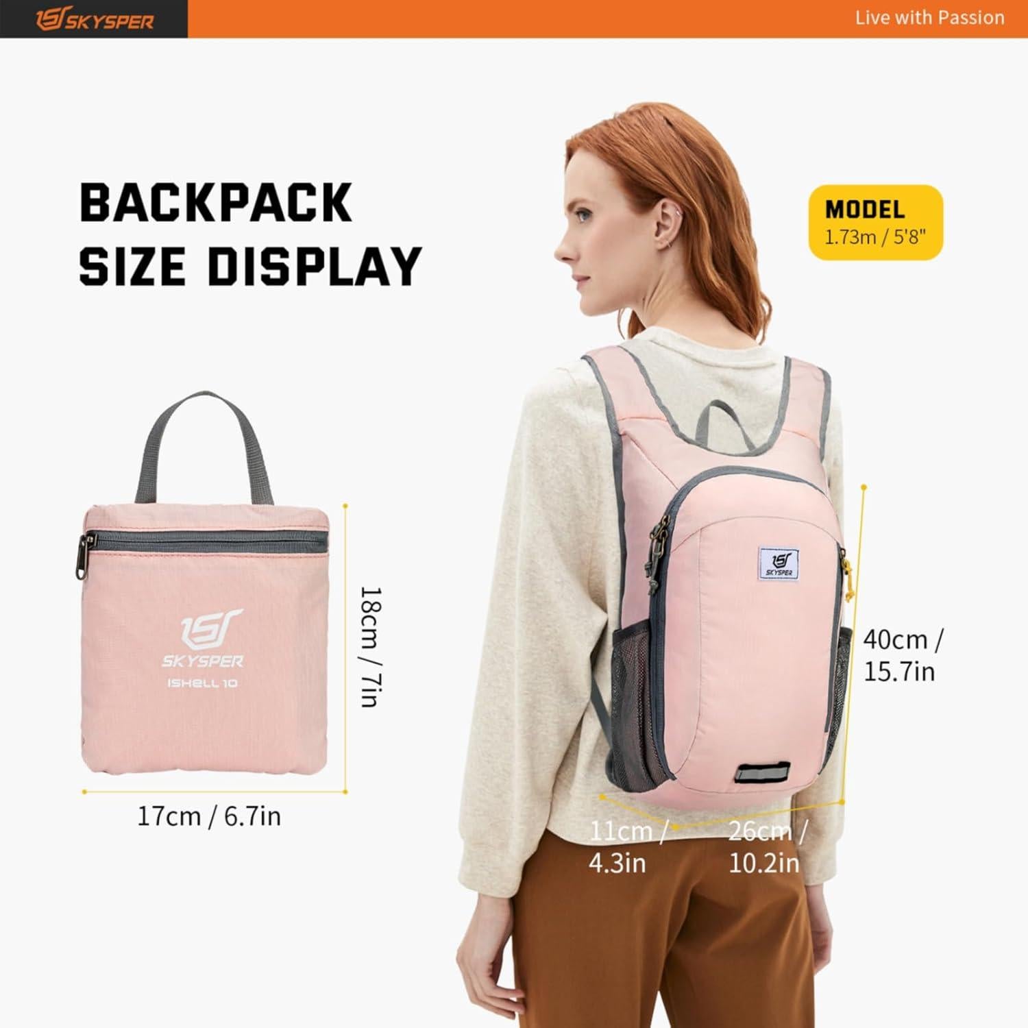 Mochila de Día Plegable SKYSPER 10L para Senderismo Unisex