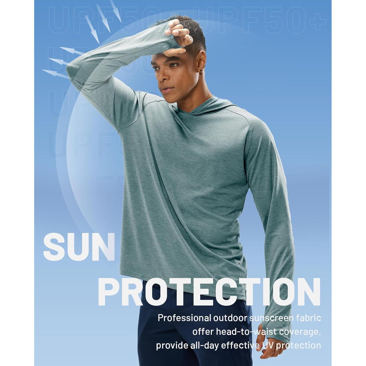 Sudadera MIER Hombre UPF 50+ Manga Larga Azul Humo