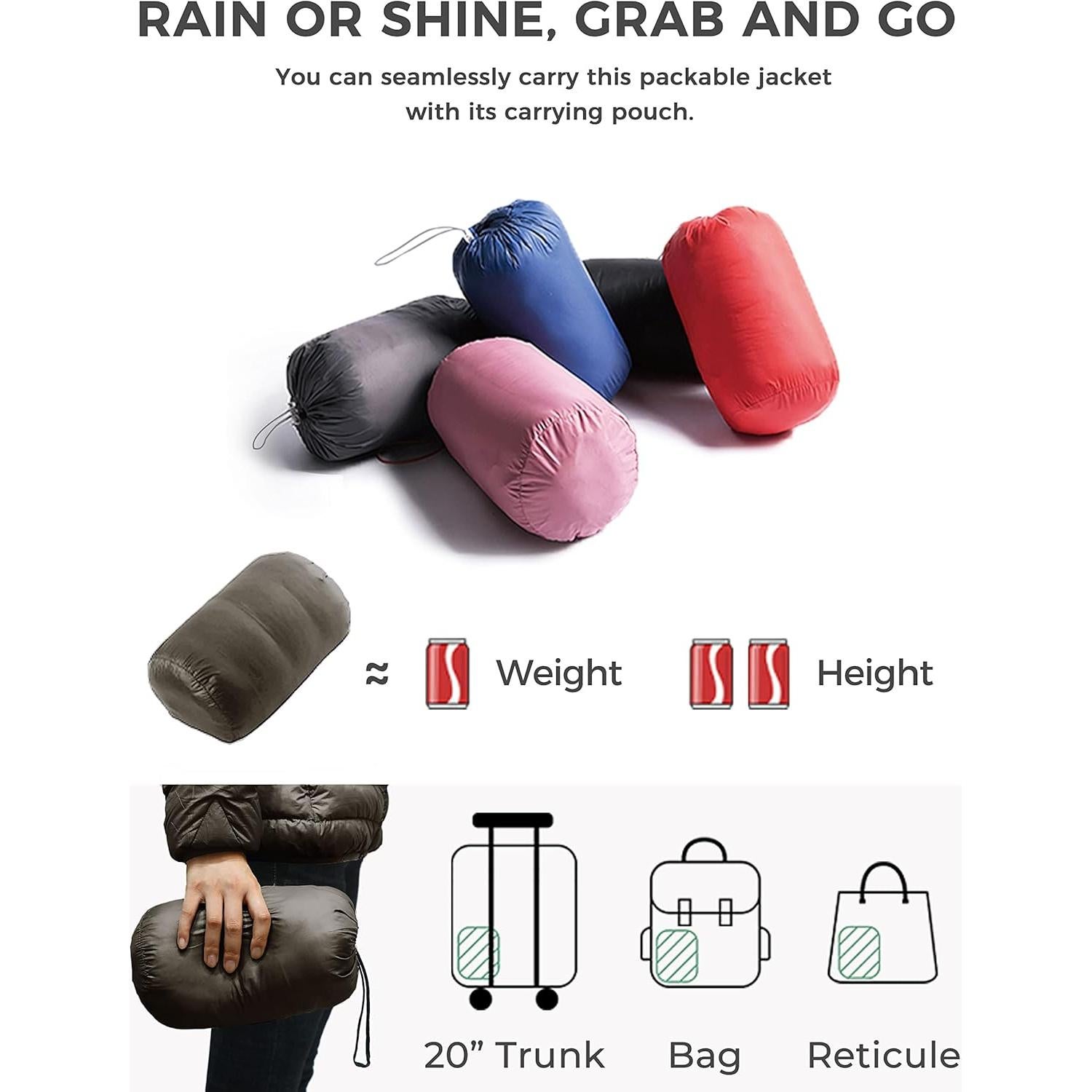 Chaqueta de Plumas Plegable Wantdo para Mujeres - Café Claro