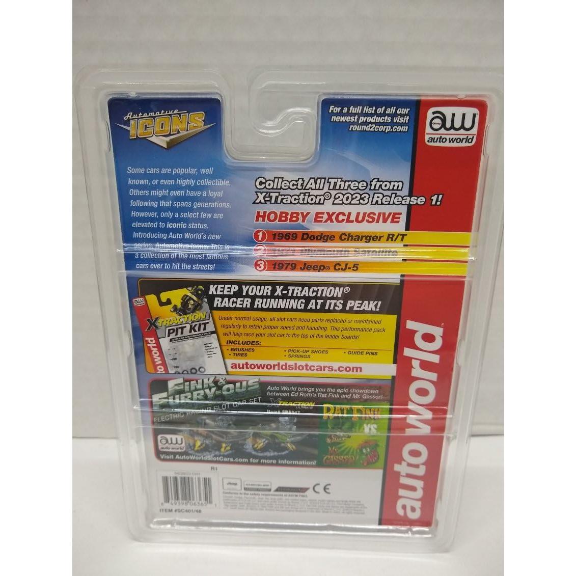 Coche Eléctrico de Slot Auto World 1969 Charger R/T Naranja