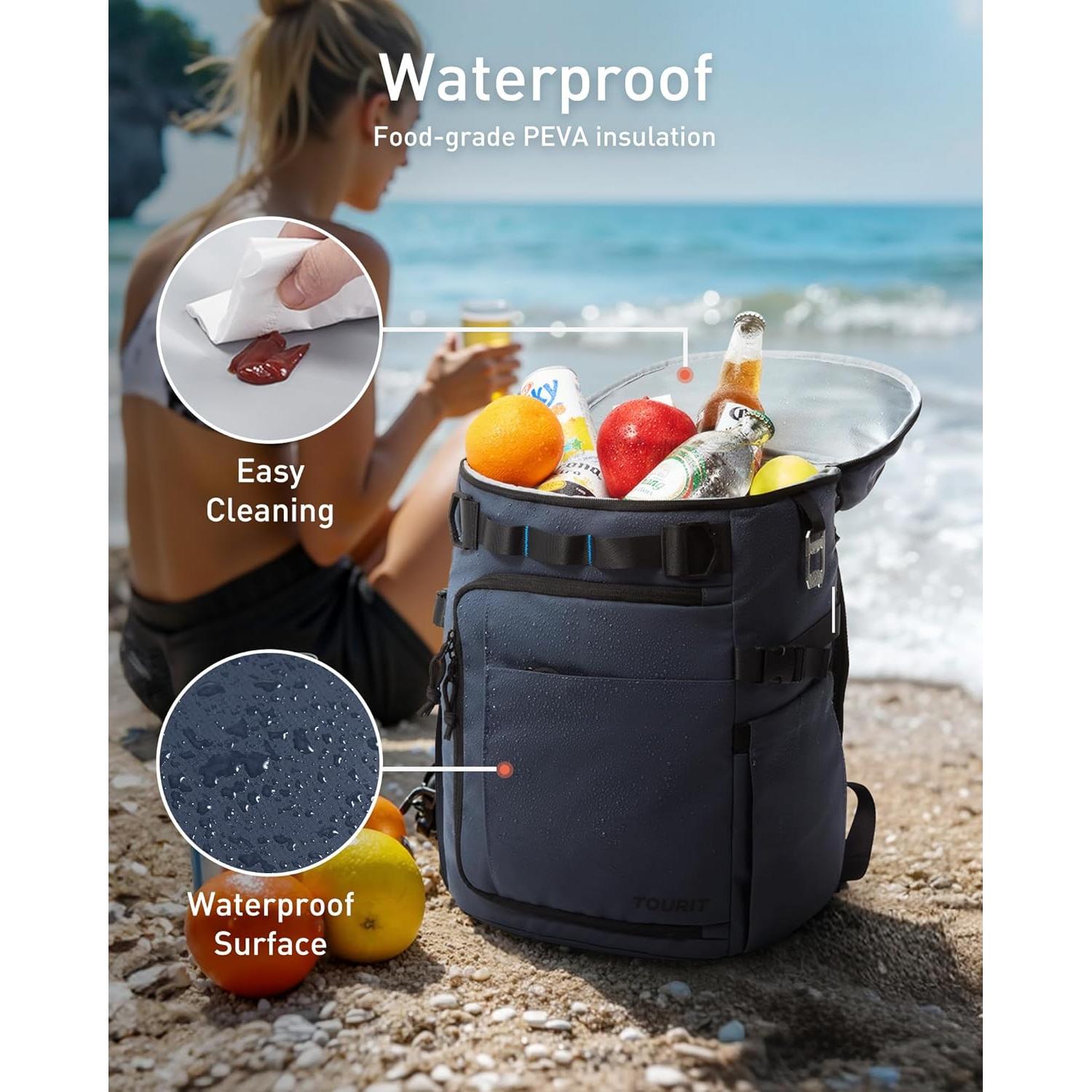 Mochila Enfriadora TOURIT 28L Aislada Impermeable 2 Compartimentos