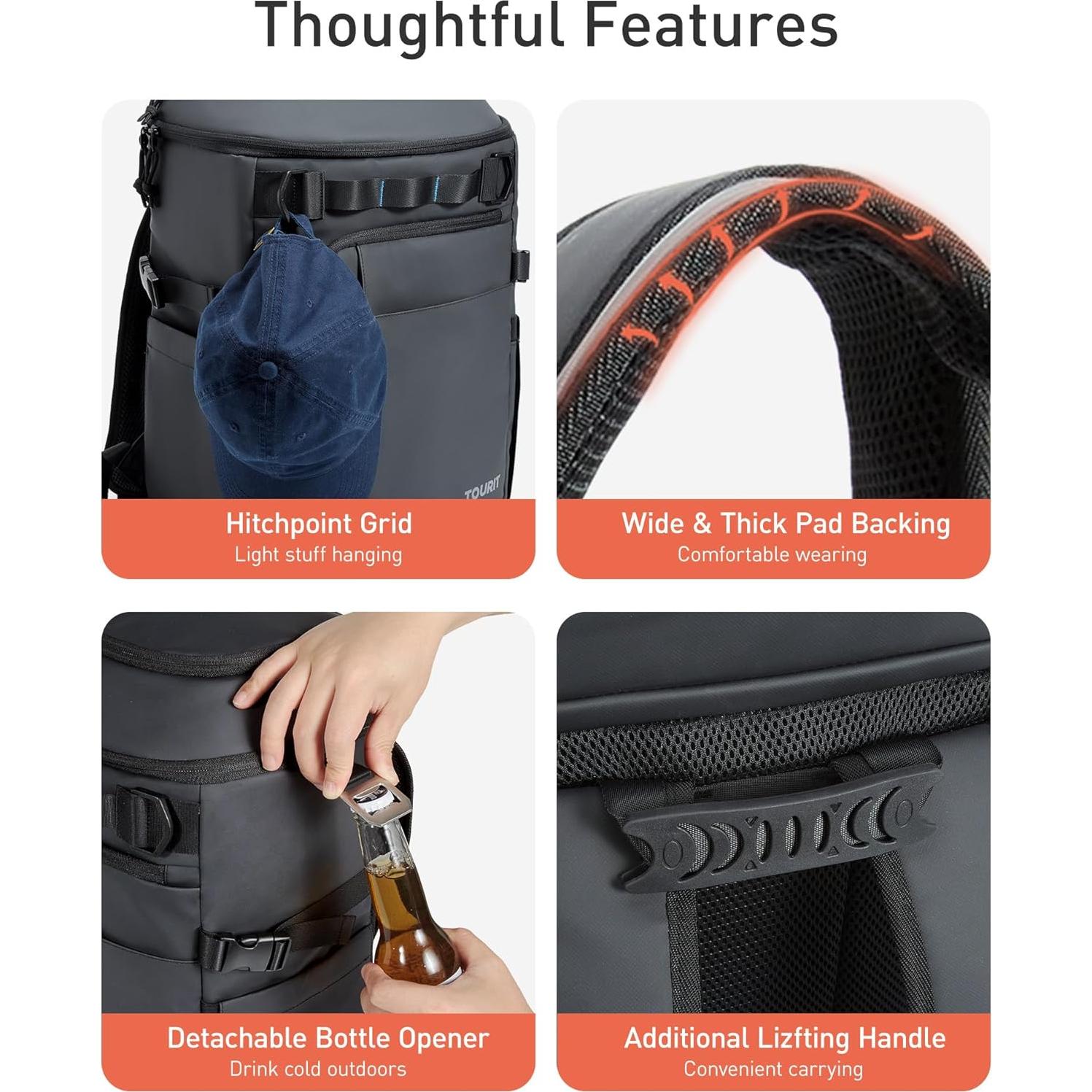 Mochila Enfriadora TOURIT 28L Aislada Impermeable 2 Compartimentos