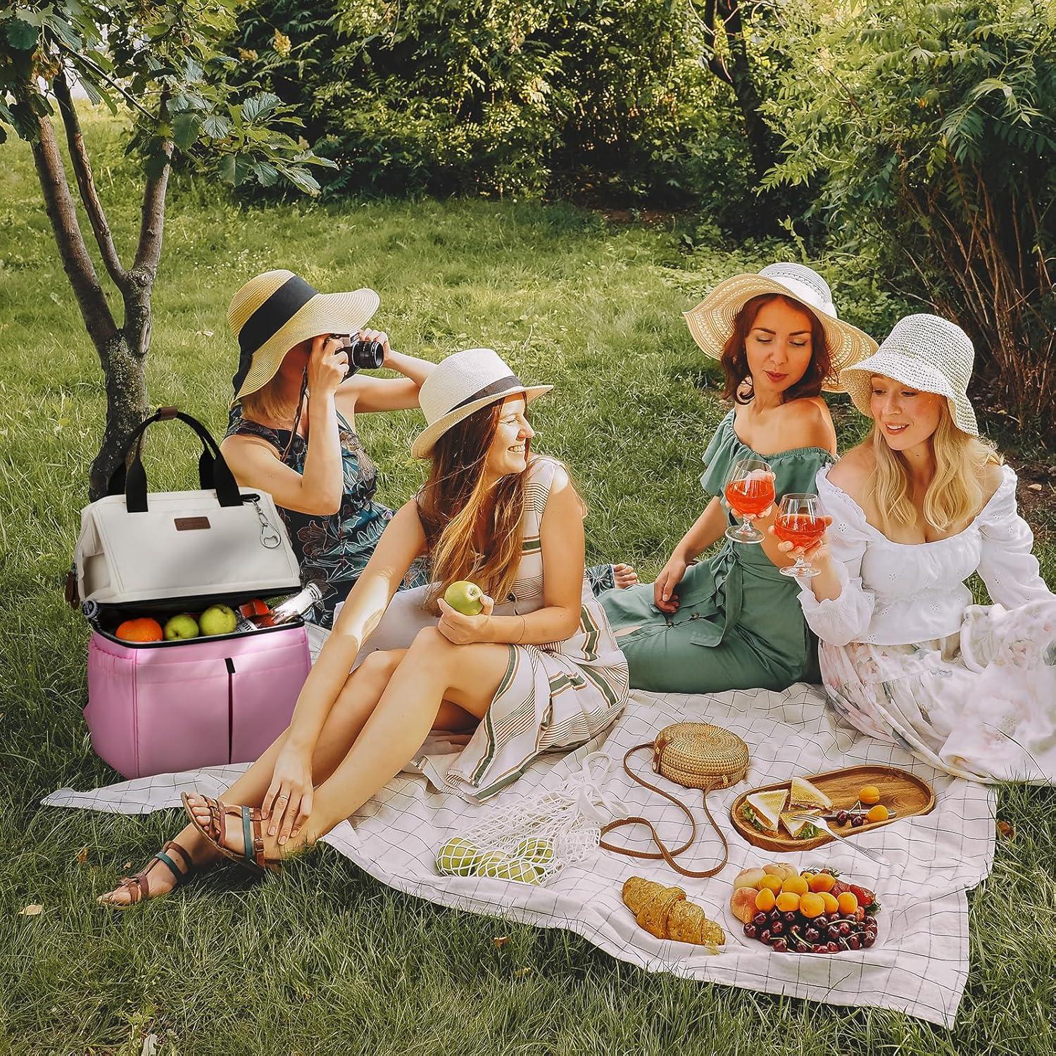 Mochila Cooler Aislada Maelstrom 24L Doble Piso Beige/Rosa