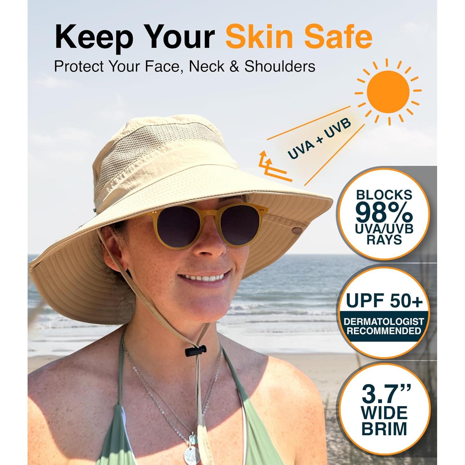 Sombrero de Sol GearTOP Unisex UPF 50+ Beige 7-7 1/2