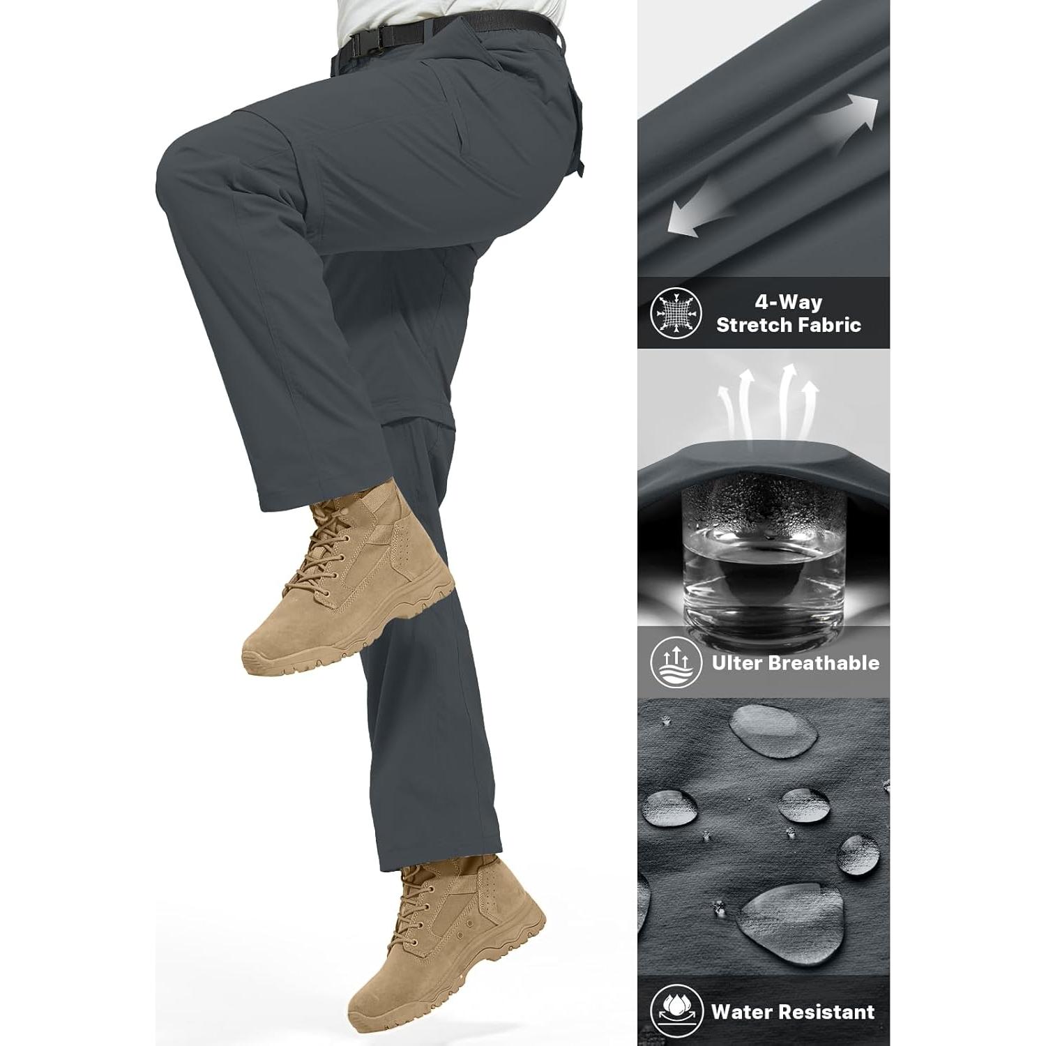 Pantalones de Senderismo Convertibles FREE SOLDIER Hombre 36W x 76L