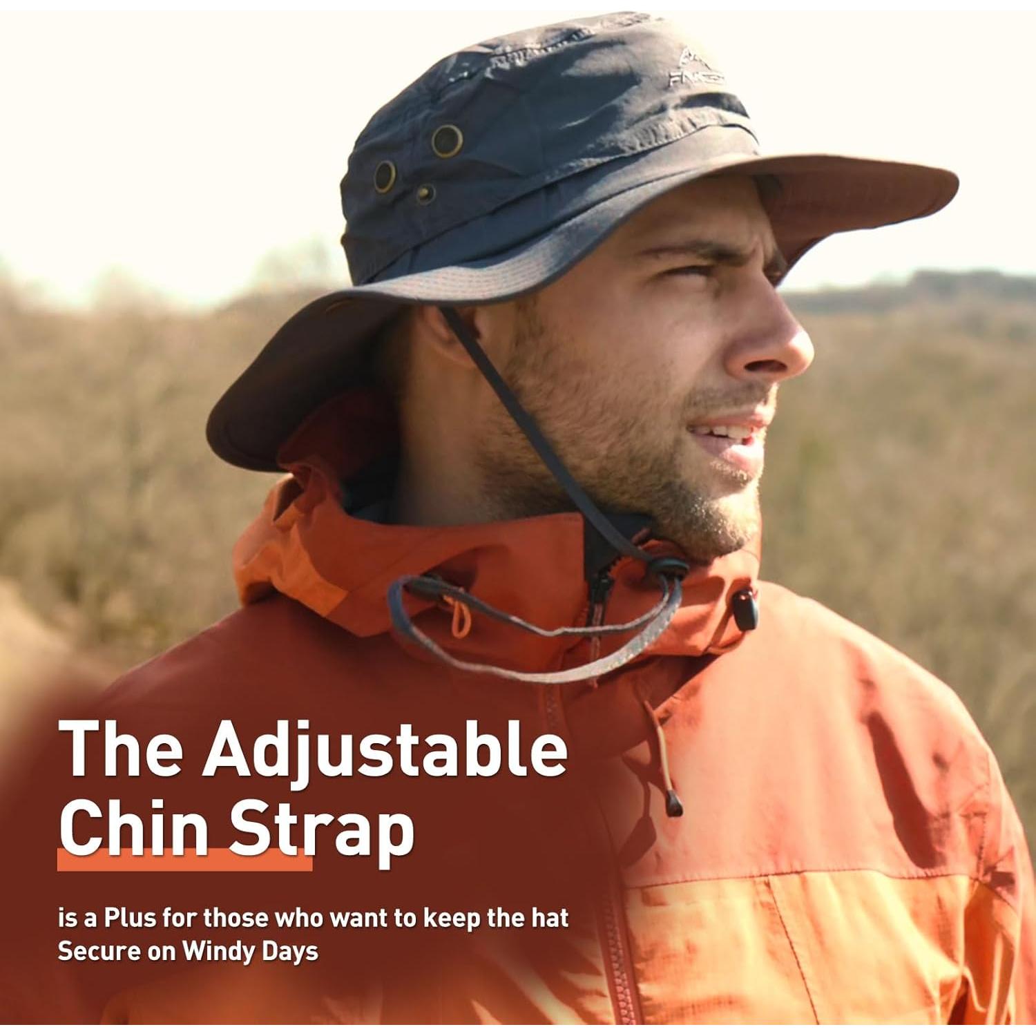 Sombrero de Pala Ancha Impermeable UPF 50+ para Hombre XL-XXL