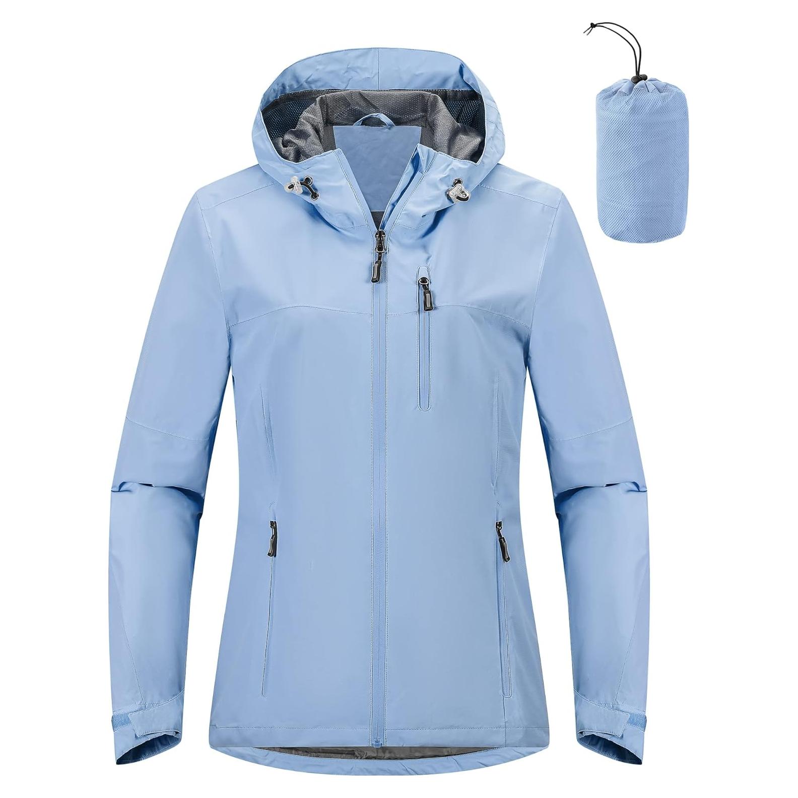 Chaqueta de Lluvia Plegable Outdoor Ventures Mujer Azul Grande