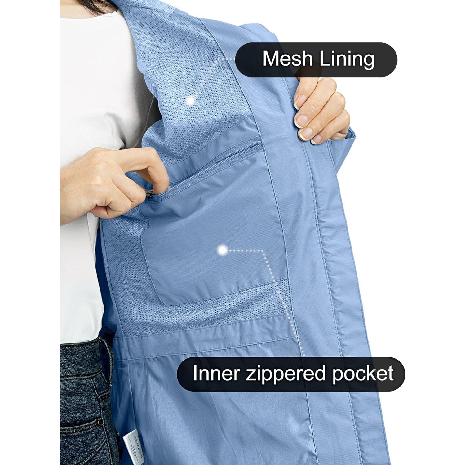 Chaqueta de Lluvia Plegable Outdoor Ventures Mujer Azul Grande