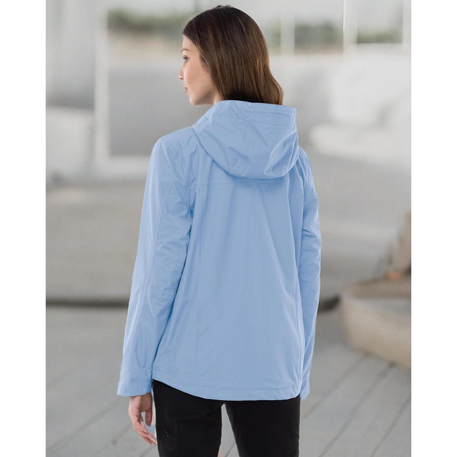 Chaqueta de Lluvia Plegable Outdoor Ventures Mujer Azul Grande