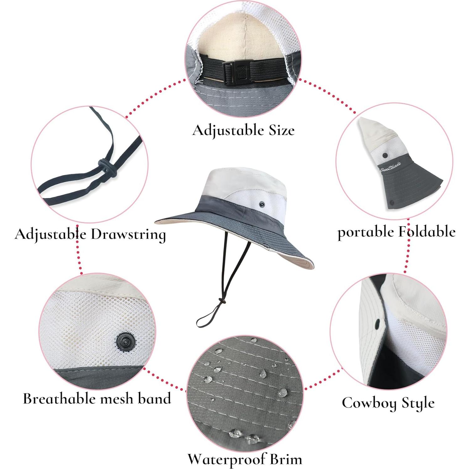 Sombrero de Sol Plegable UPF 50+ NPQQUAN para Mujeres y Hombres