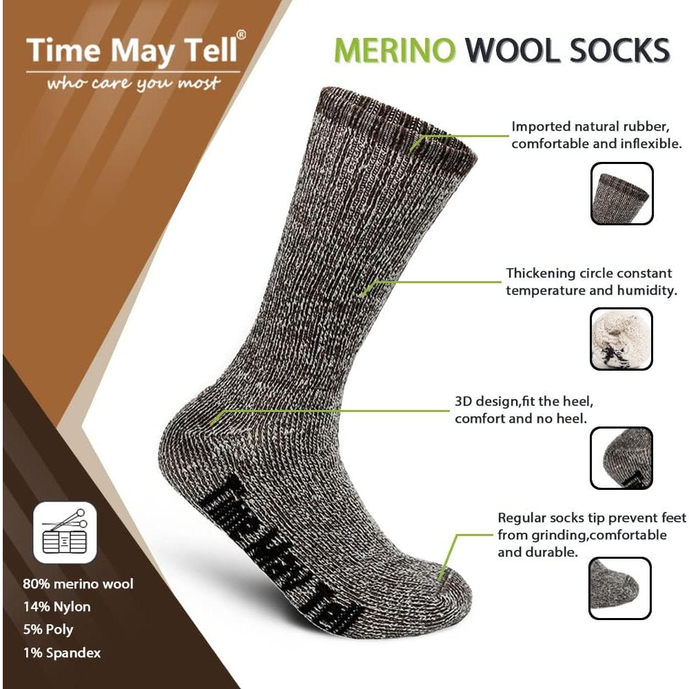 Calcetines de senderismo de lana merino para hombres - 2 pares