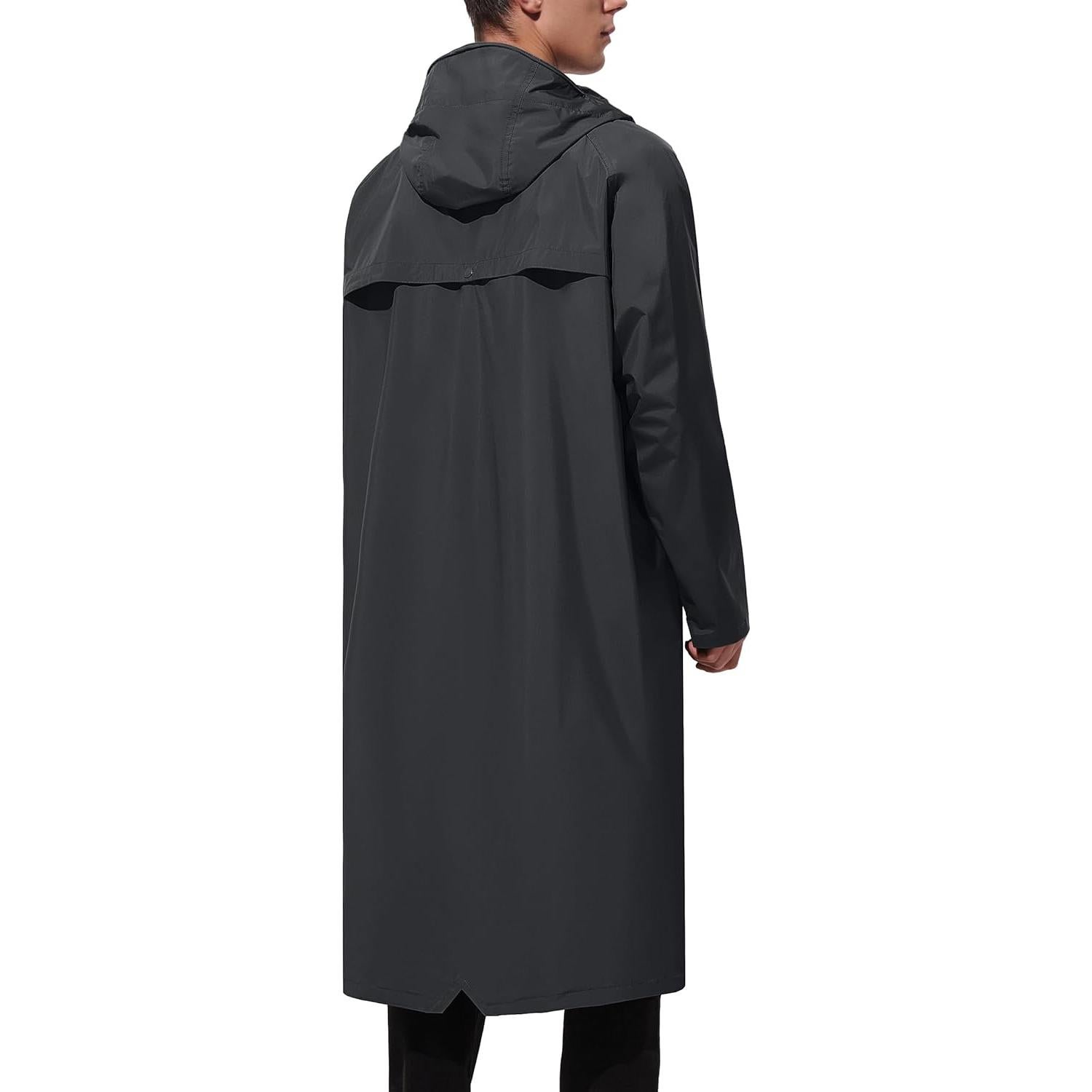 Chaqueta de Lluvia Impermeable para Hombre UIQUR Plegable Negra