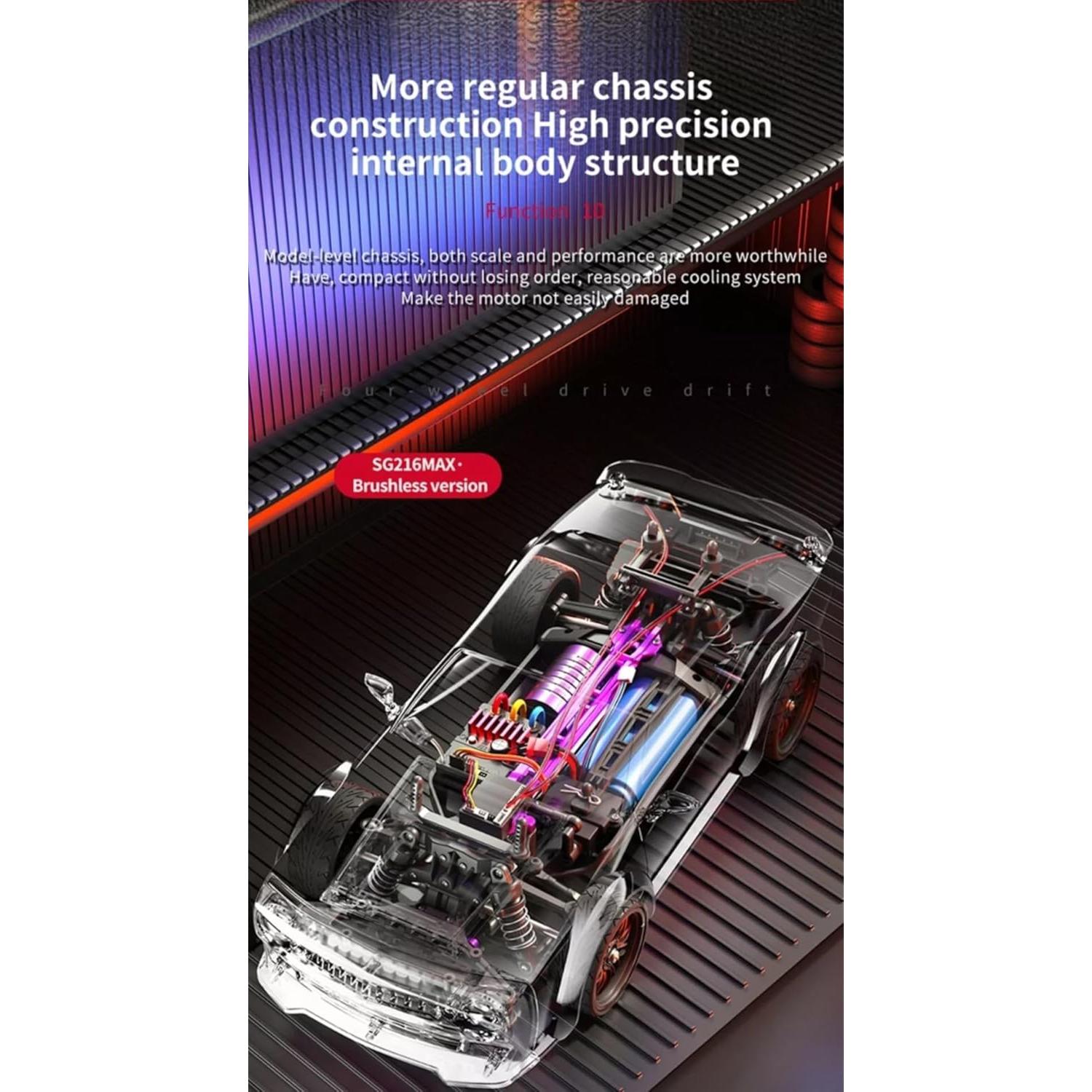 Coche RC Drift ZLL SG216MAX 1/16 4WD Motor Sin Escobillas