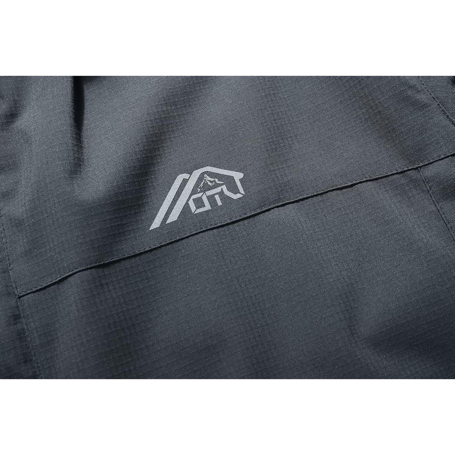 OTU Men's Lightweight Waterproof Hooded Rain Jacket Outdoor Raincoat Shell Jacket for Hiking Travel