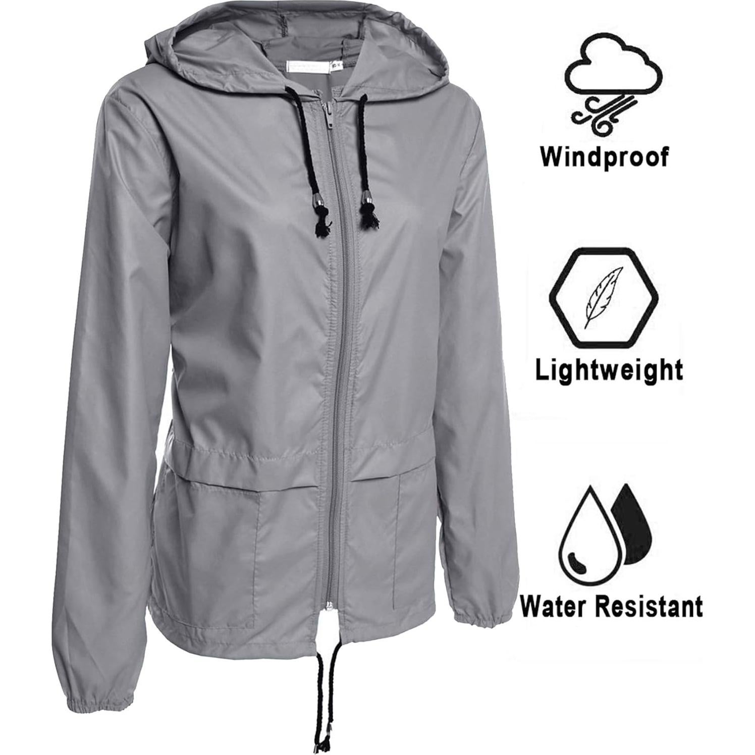 Chaqueta de Lluvia Impermeable Avoogue para Mujeres - Plegable y Ligera