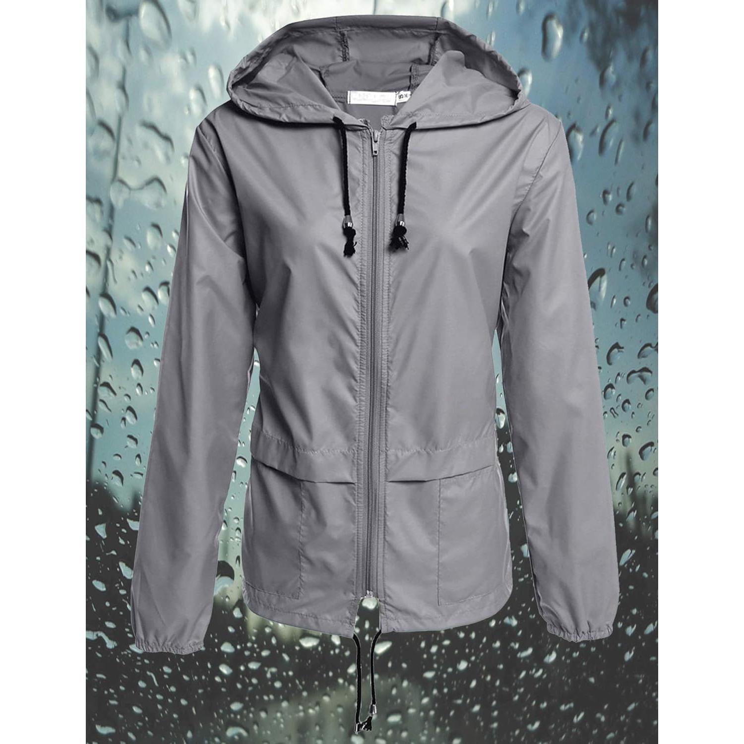 Chaqueta de Lluvia Impermeable Avoogue para Mujeres - Plegable y Ligera