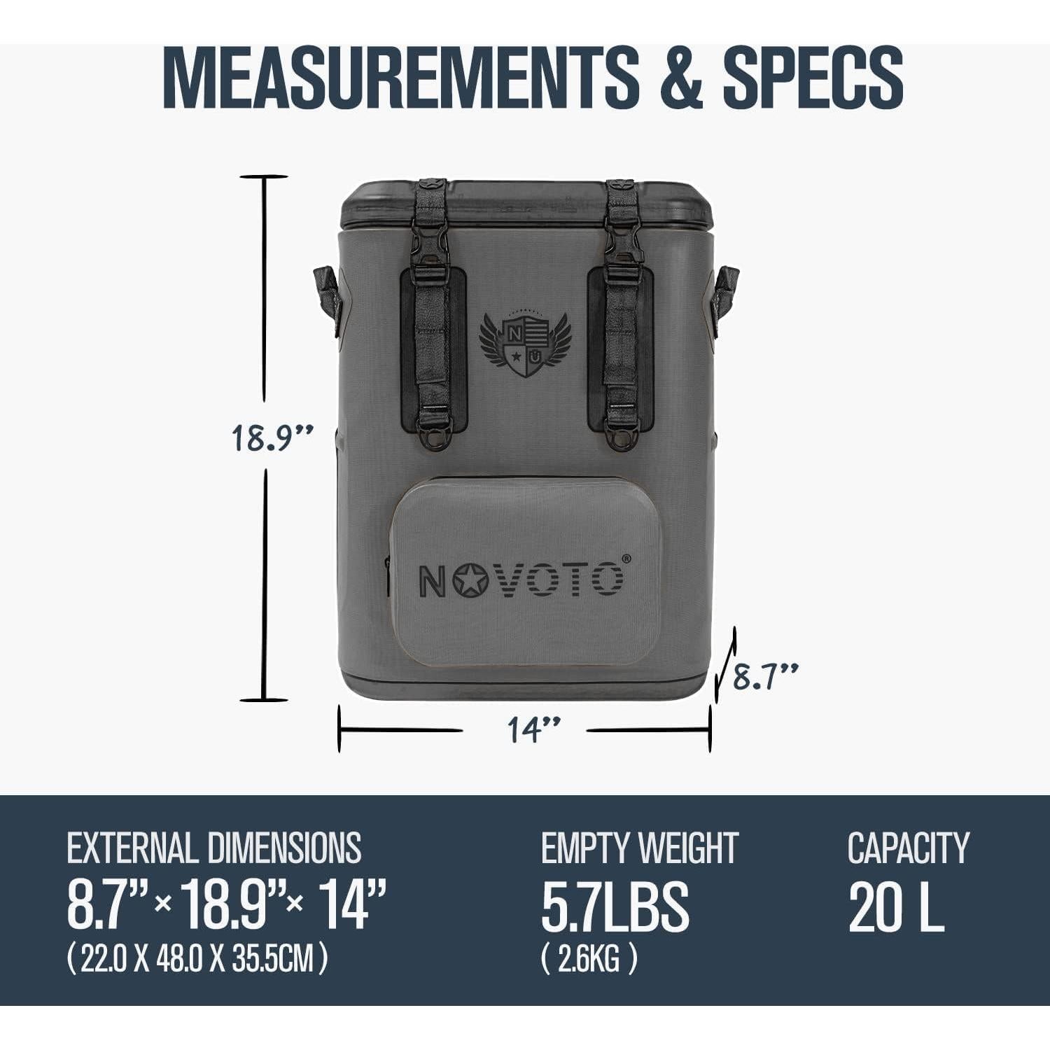 Enfriador de Mochila Novoto MG Cooler 16L Aislante TPU Negro