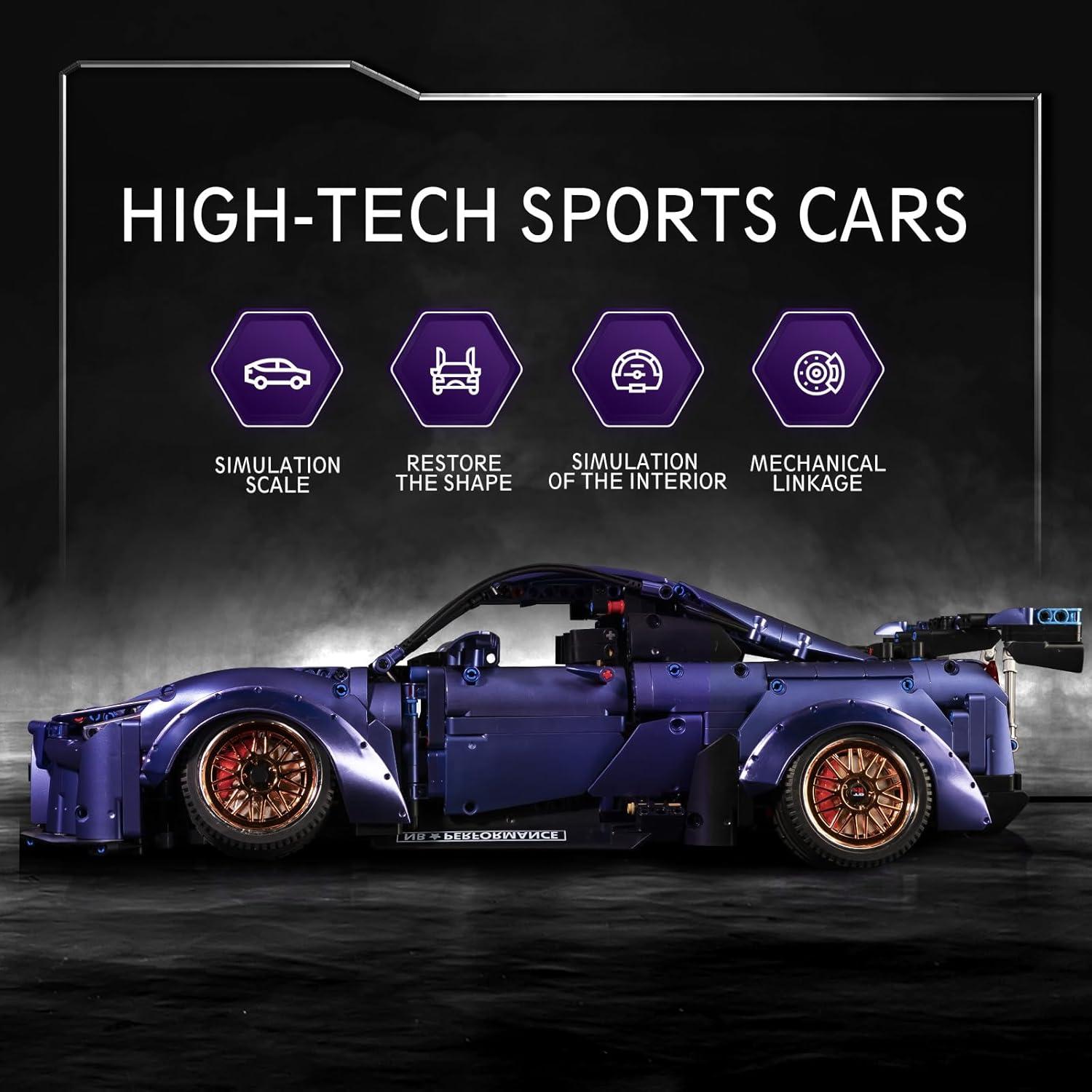 ZYLEGEN Kit de Construcción Coche Deportivo 54 cm Negro