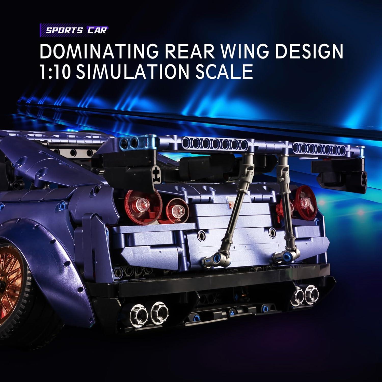 ZYLEGEN Kit de Construcción Coche Deportivo 54 cm Negro