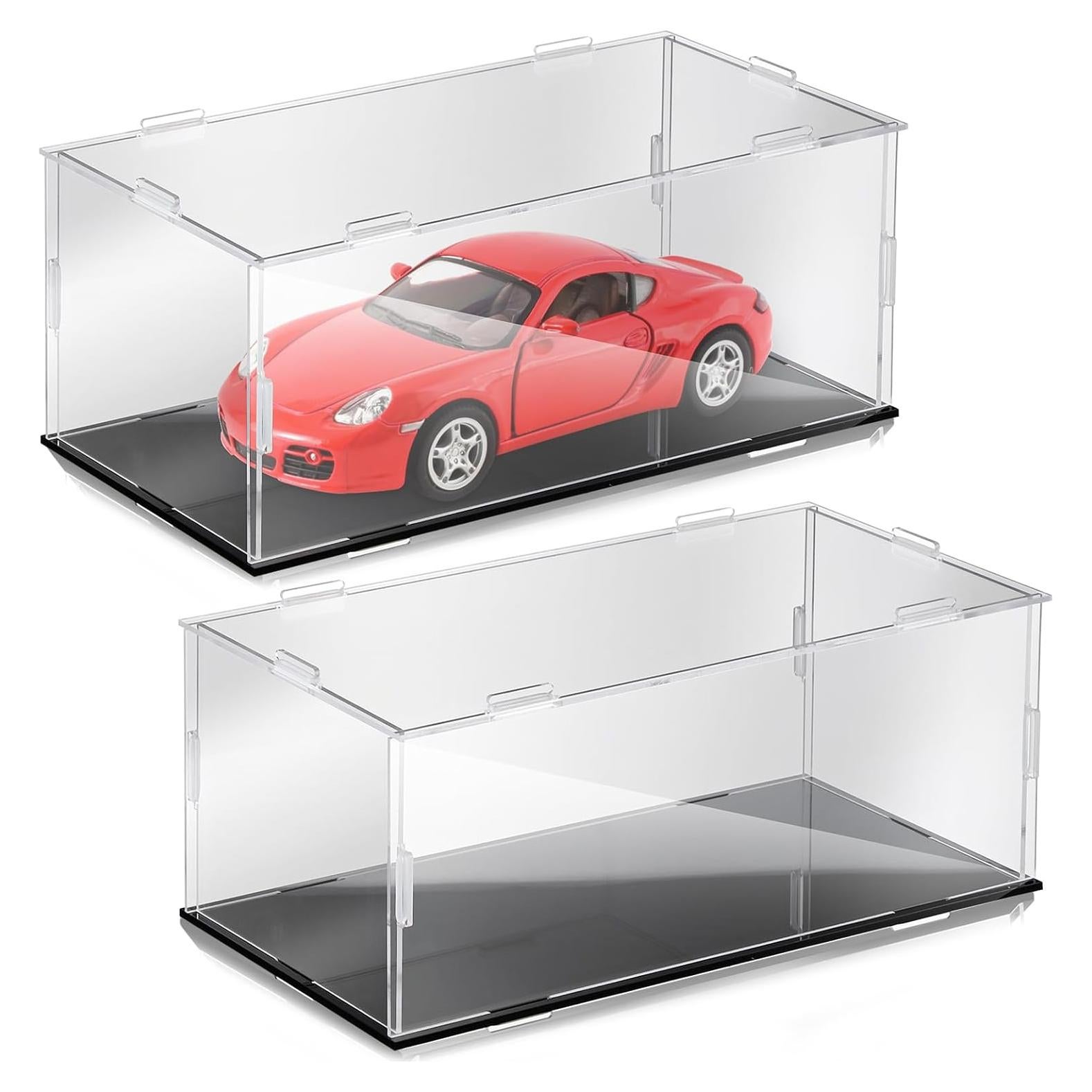 Caja de Exhibición Acrílica 2 Pcs 1:24 para Modelos de Coche