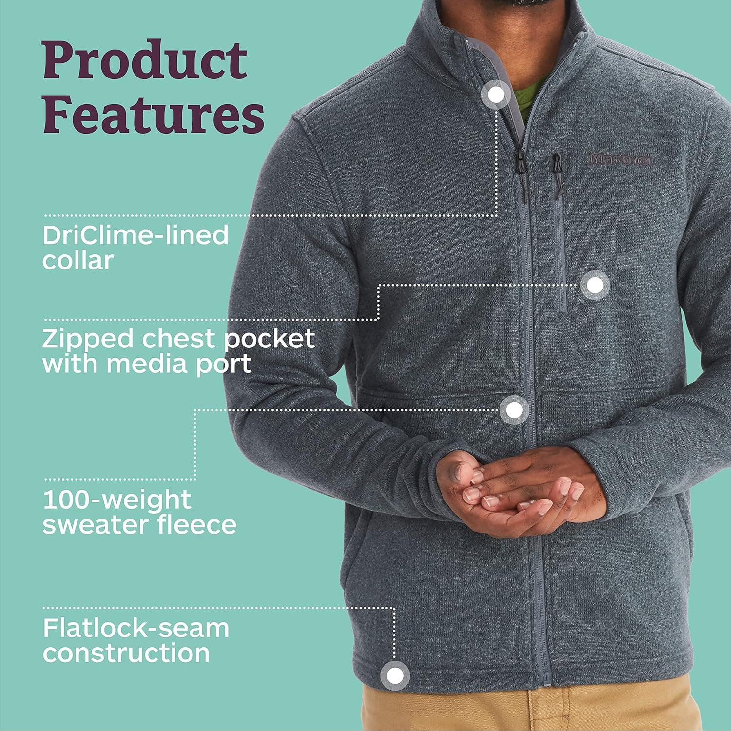 Chaqueta de Forro Polar MARMOT Drop Line Hombre - Cálida y Ligera