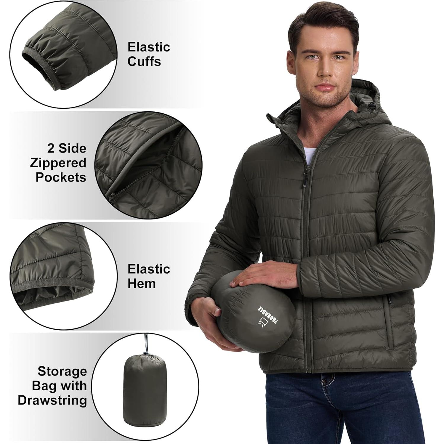 Chaqueta de invierno acolchada 33,000ft para hombre 3X-Large verde