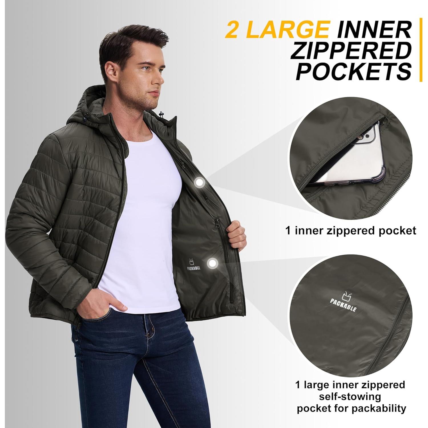 Chaqueta de invierno acolchada 33,000ft para hombre 3X-Large verde