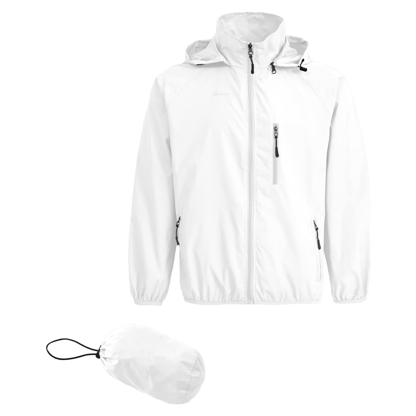 Chaqueta Impermeable Ligera Spmor para Hombre XX-Large Blanca