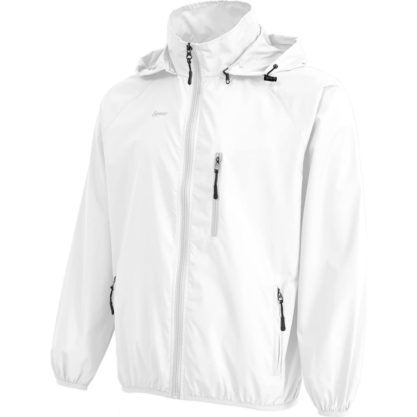 Chaqueta Impermeable Ligera Spmor para Hombre XX-Large Blanca