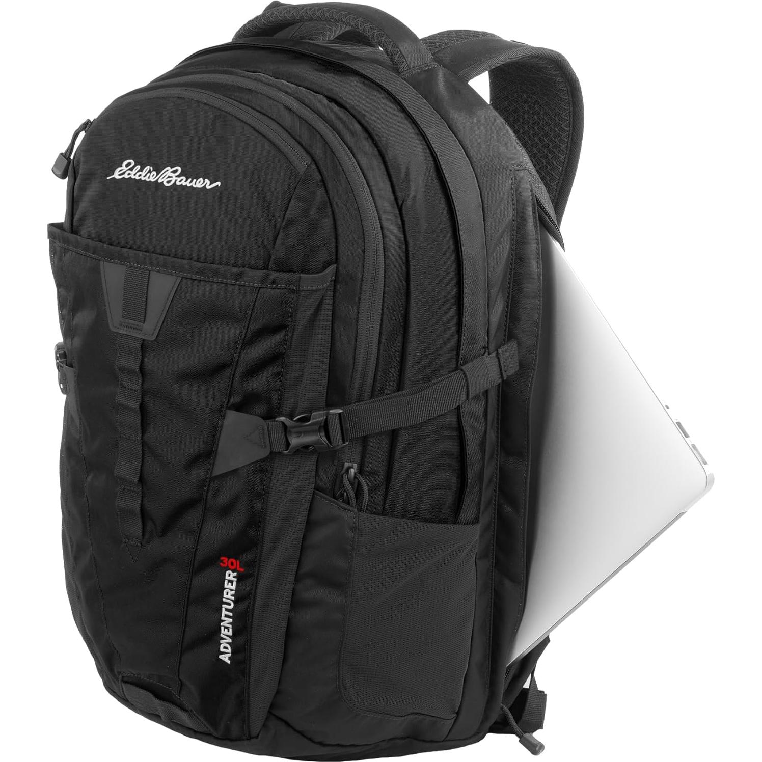 Mochila Eddie Bauer Aventurero 30L Negra con Compartimentos