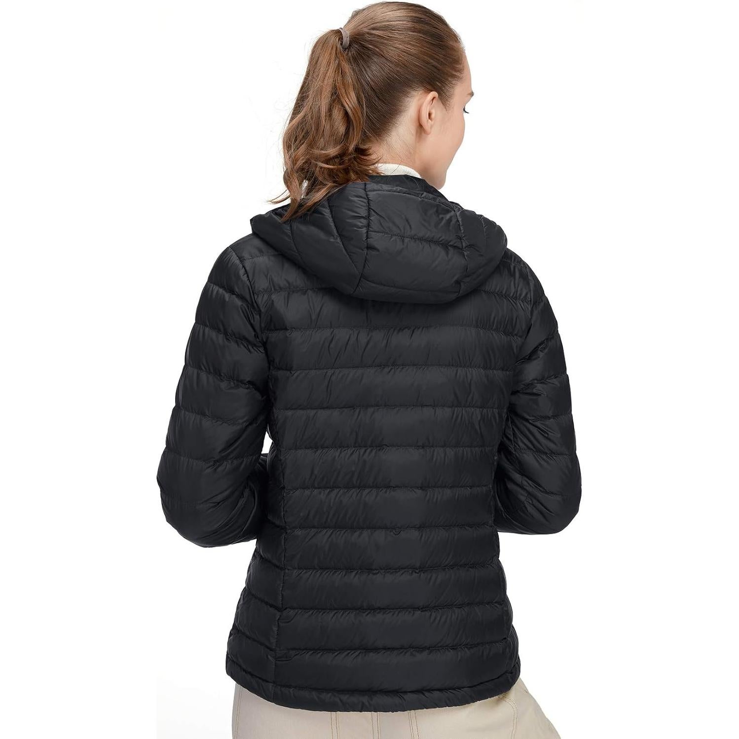 Chaqueta de Plumas CAMEL CROWN Mujer Plegable Impermeable Negra