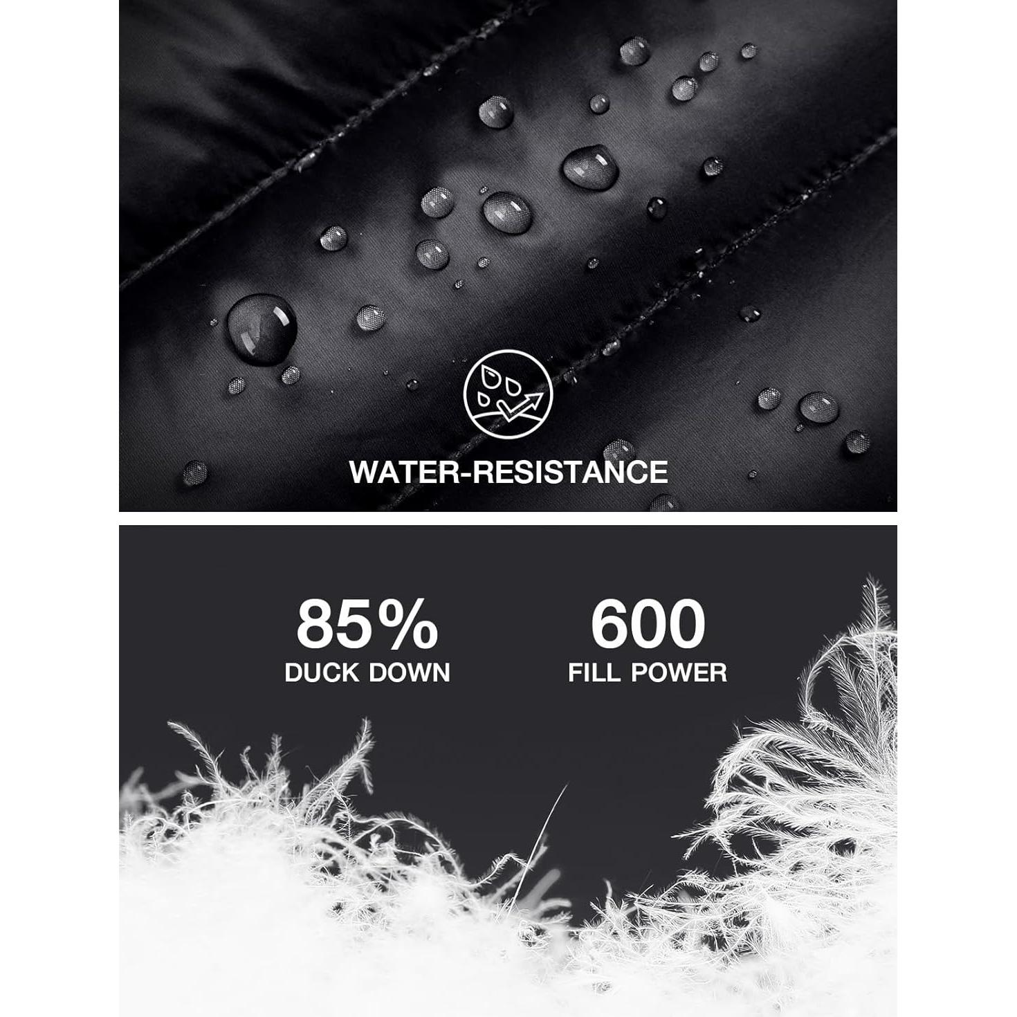 Chaqueta de Plumas CAMEL CROWN Mujer Plegable Impermeable Negra