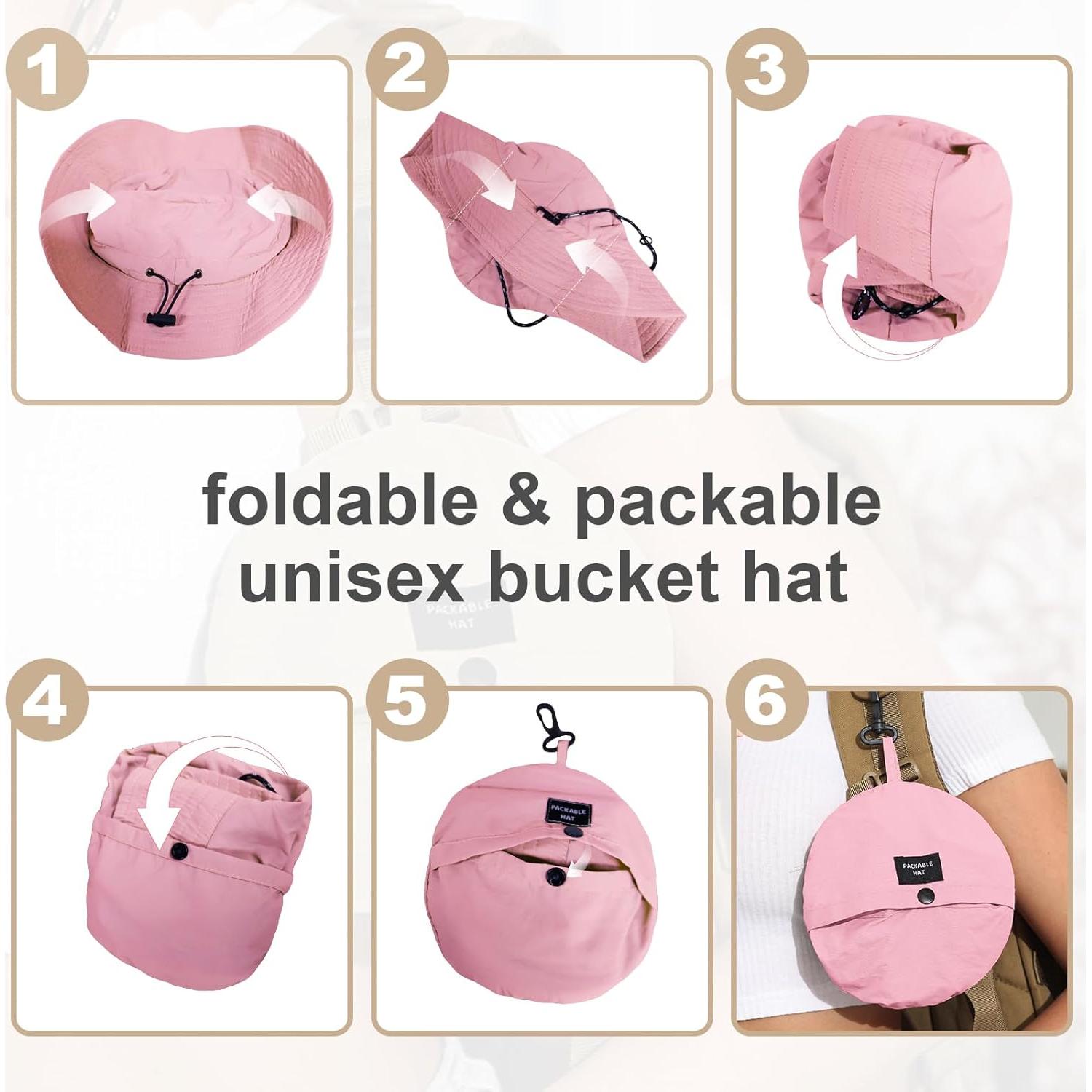 Sombrero de Cubo Plegable Impermeable UV Otra Opción Rosa