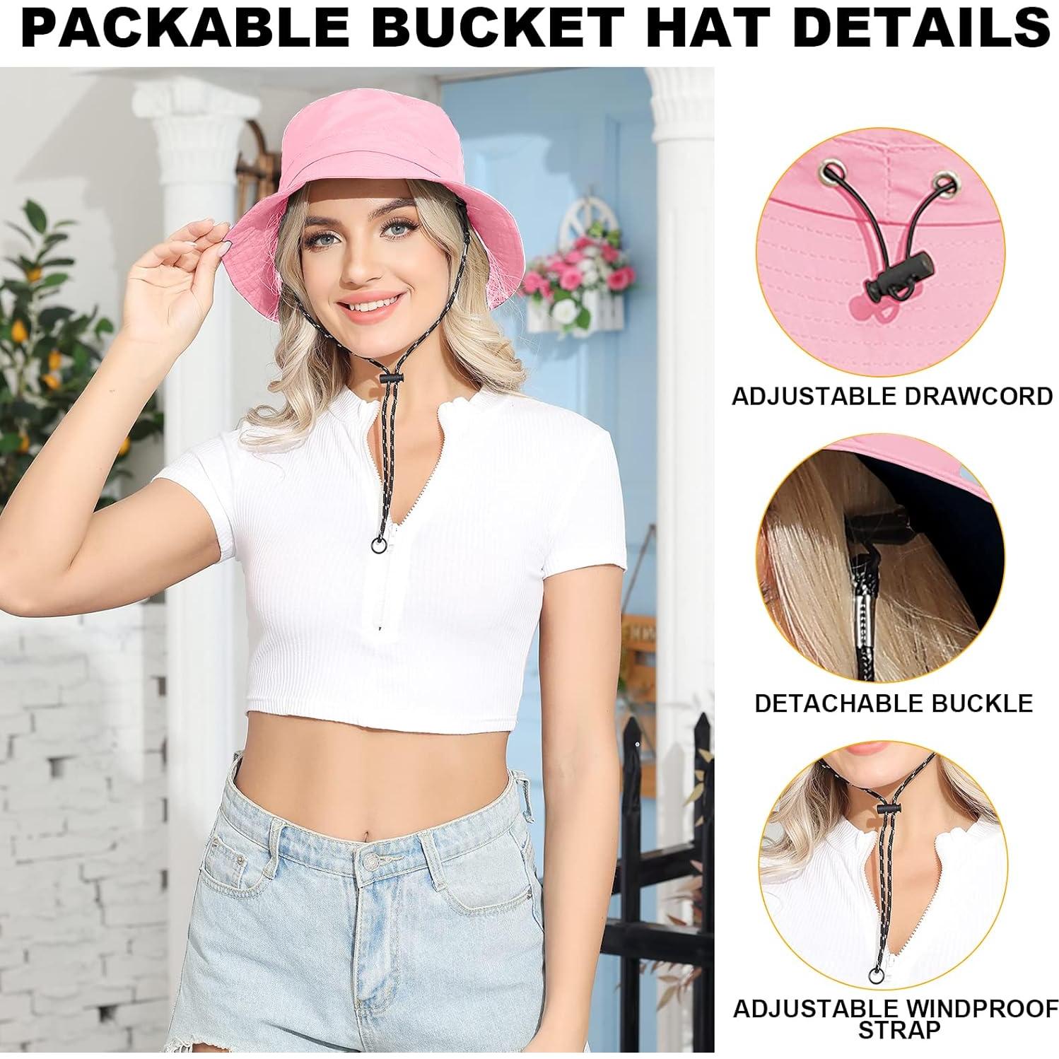 Sombrero de Cubo Plegable Impermeable UV Otra Opción Rosa