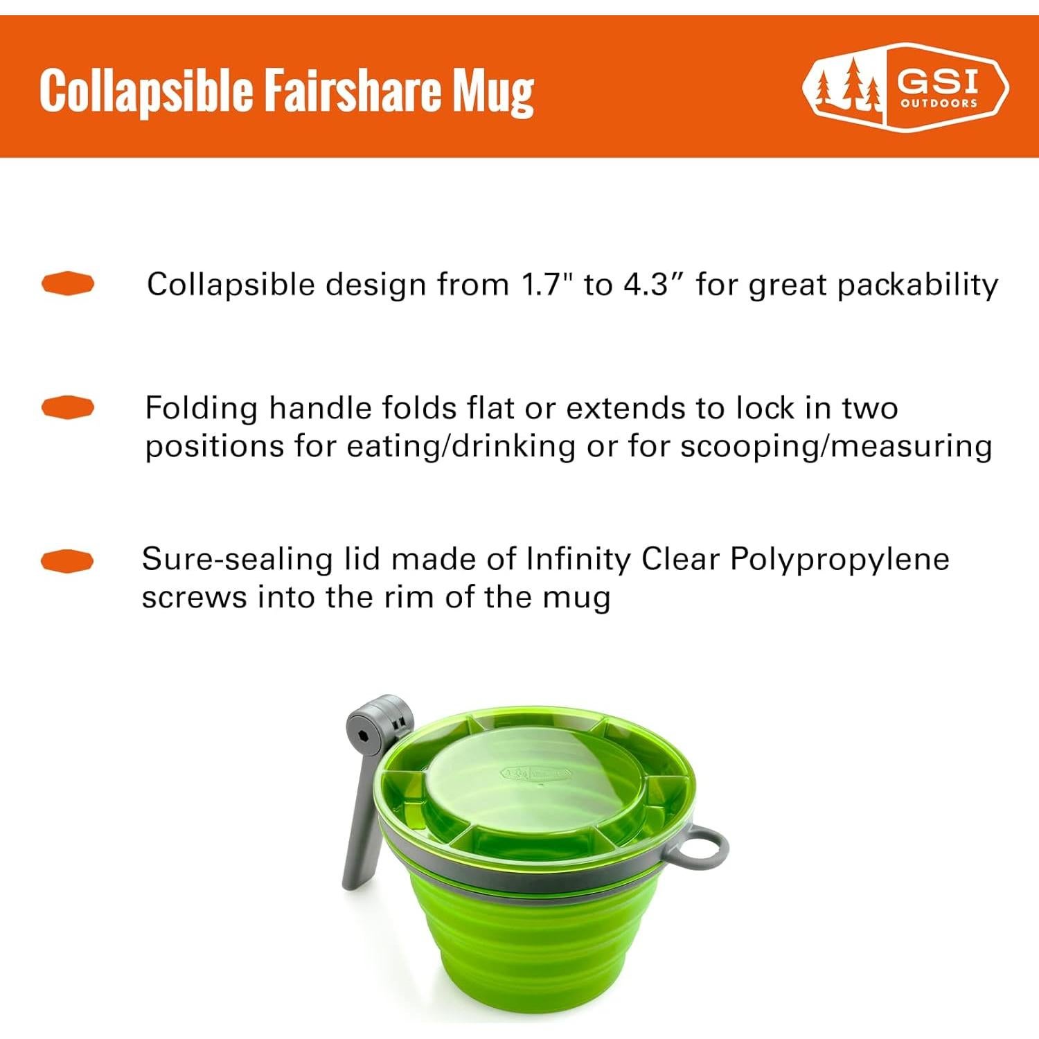 Taza Colapsable GSI Outdoors Fairshare 650 ml Verde