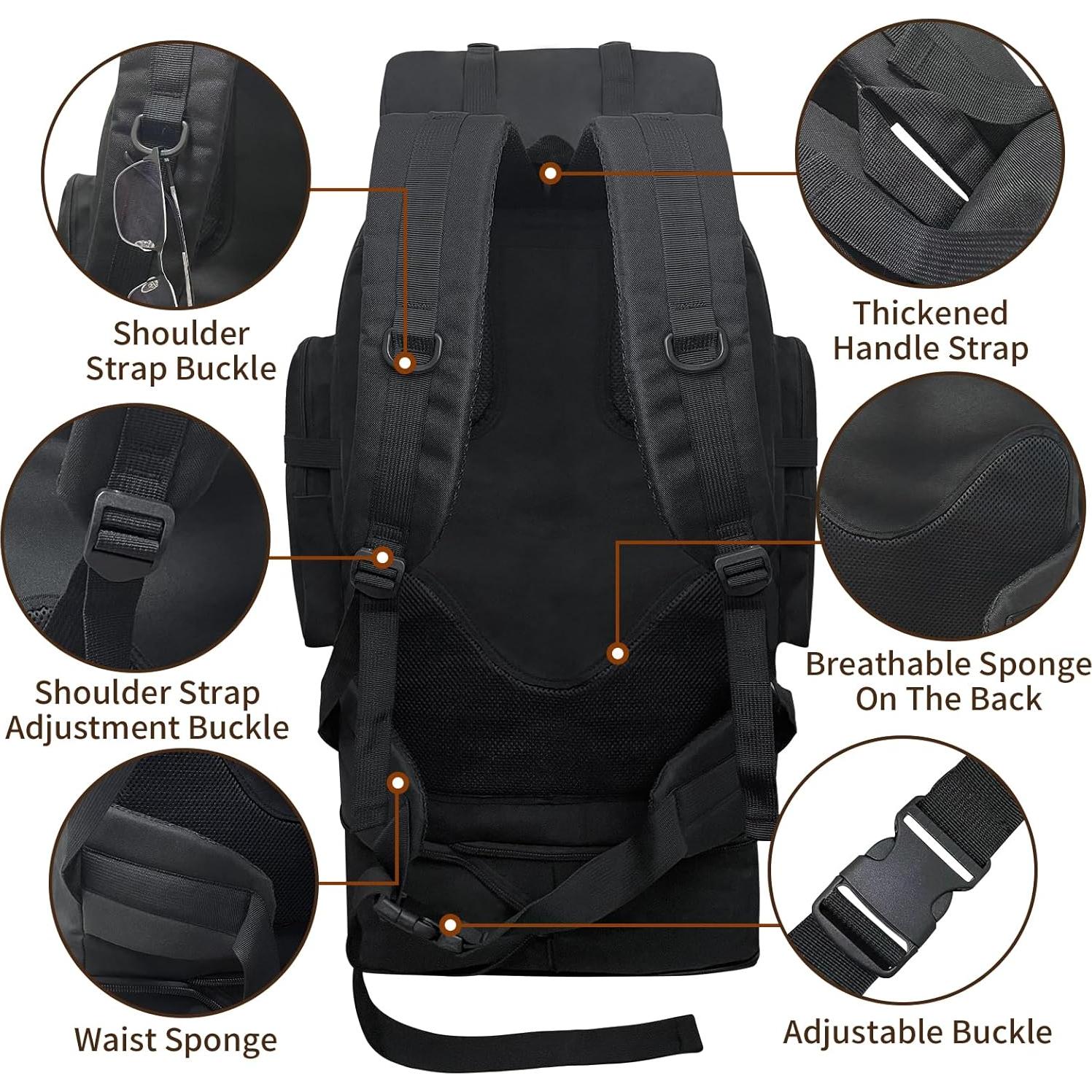 Mochila de Senderismo Vaupan 100L Impermeable Expandible