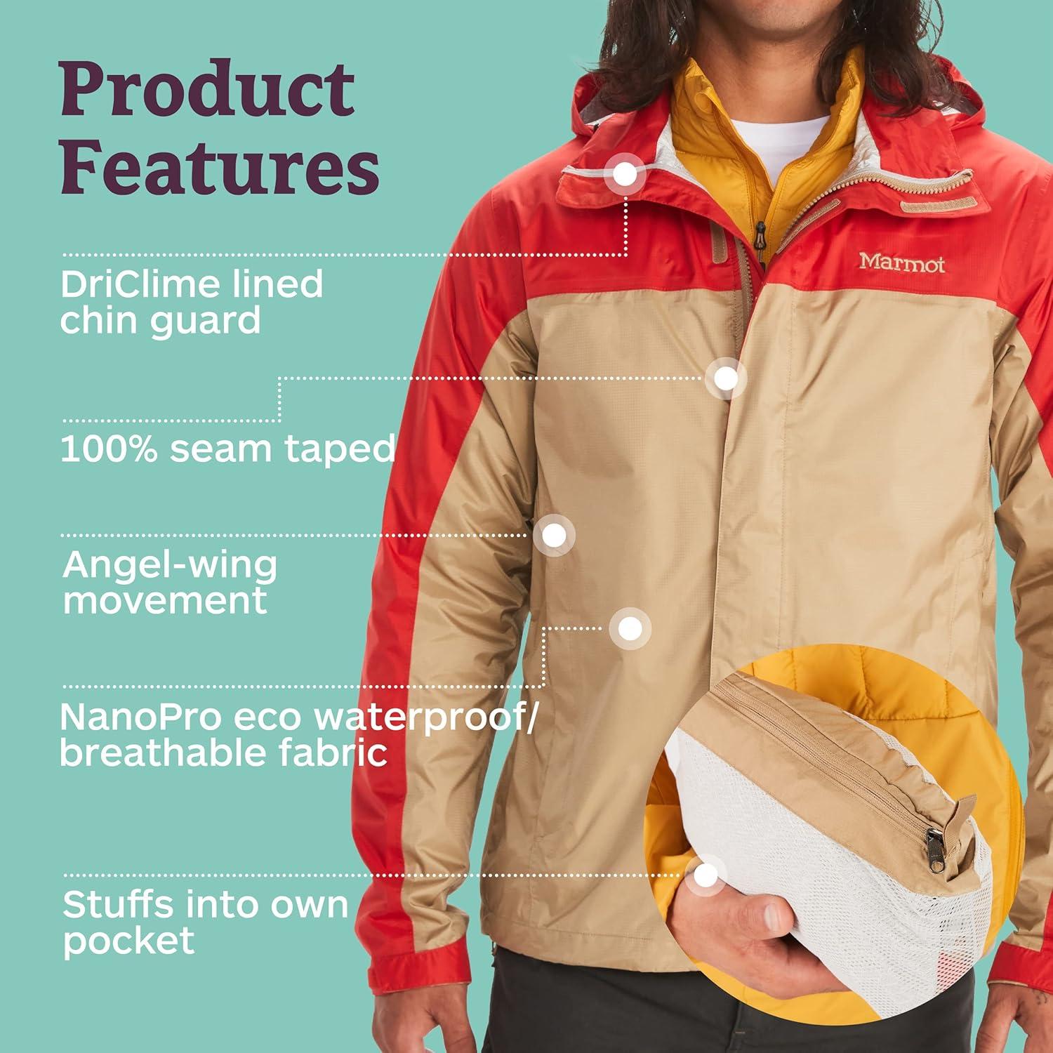 Chaqueta de Lluvia Impermeable Marmot PreCip Eco Hombre - Ligera y Transpirable